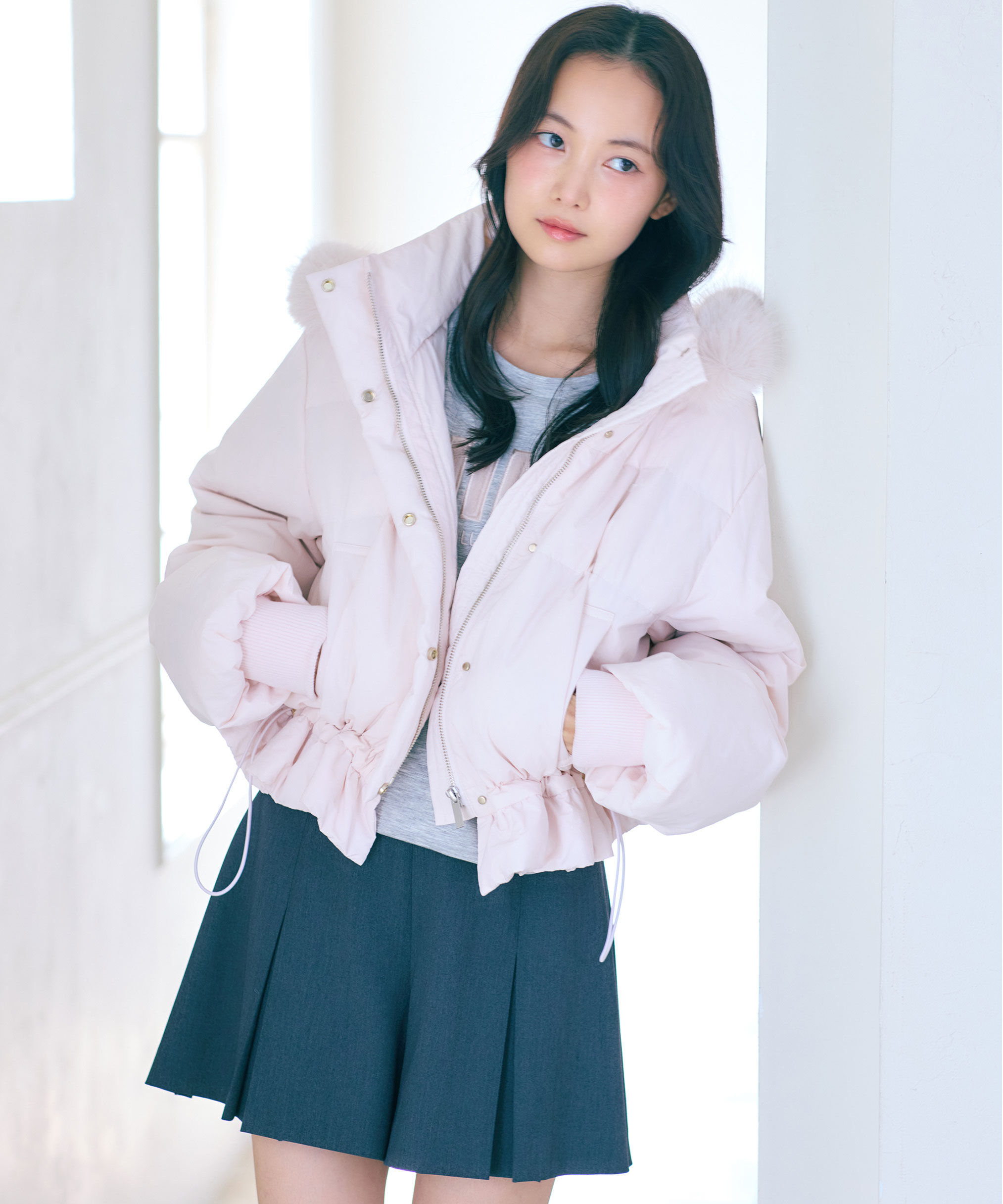  「フェイクファー付きペプラムショートダウン 26AW」|その他|