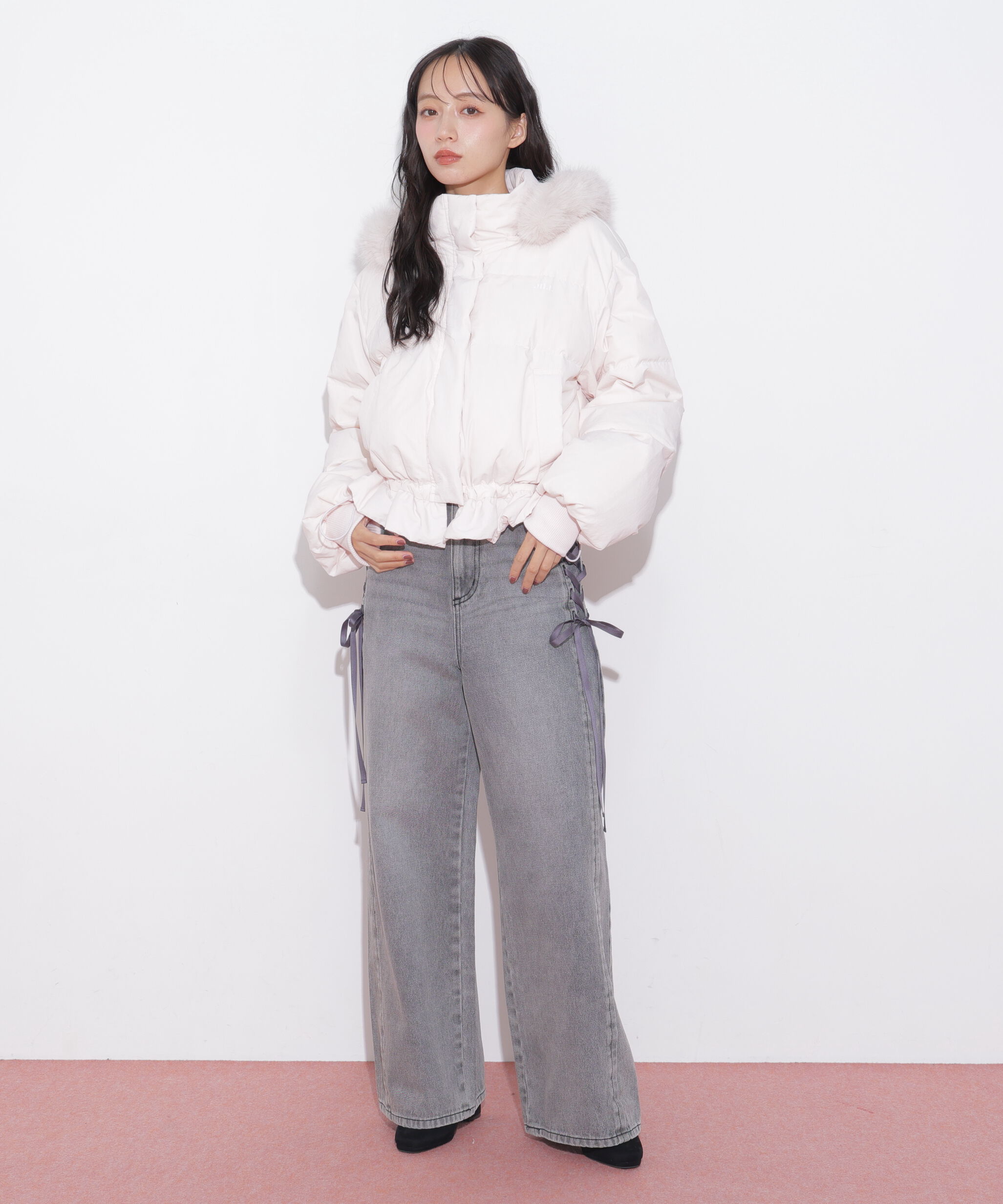  「フェイクファー付きペプラムショートダウン 26AW」|その他|