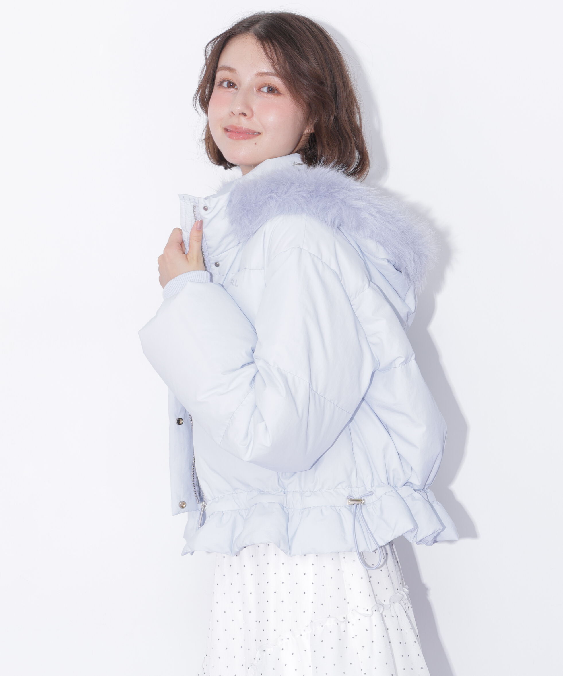  「フェイクファー付きペプラムショートダウン 26AW」|その他|