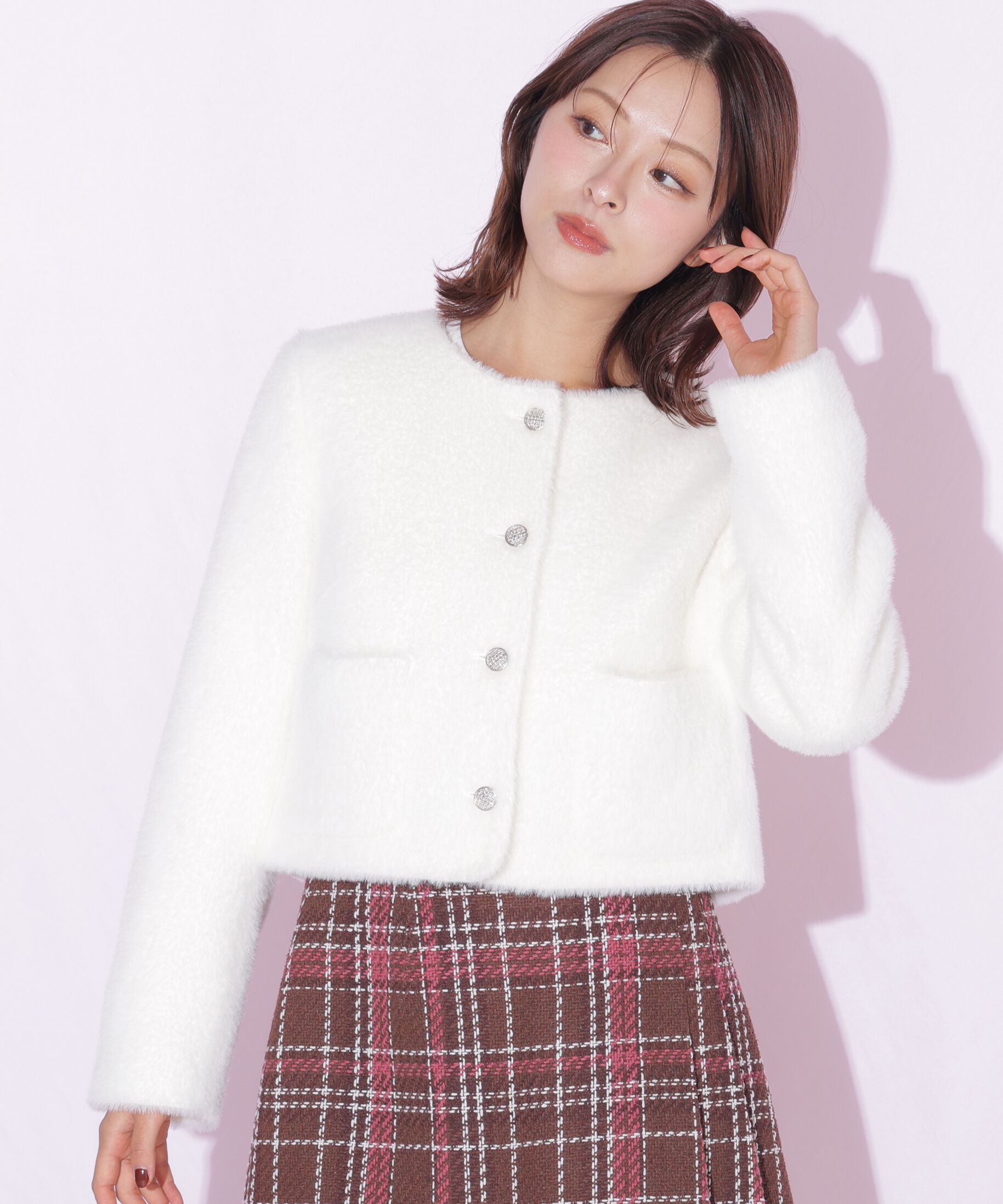  「フェイクファーノーカラージャケット 26AW」|その他|