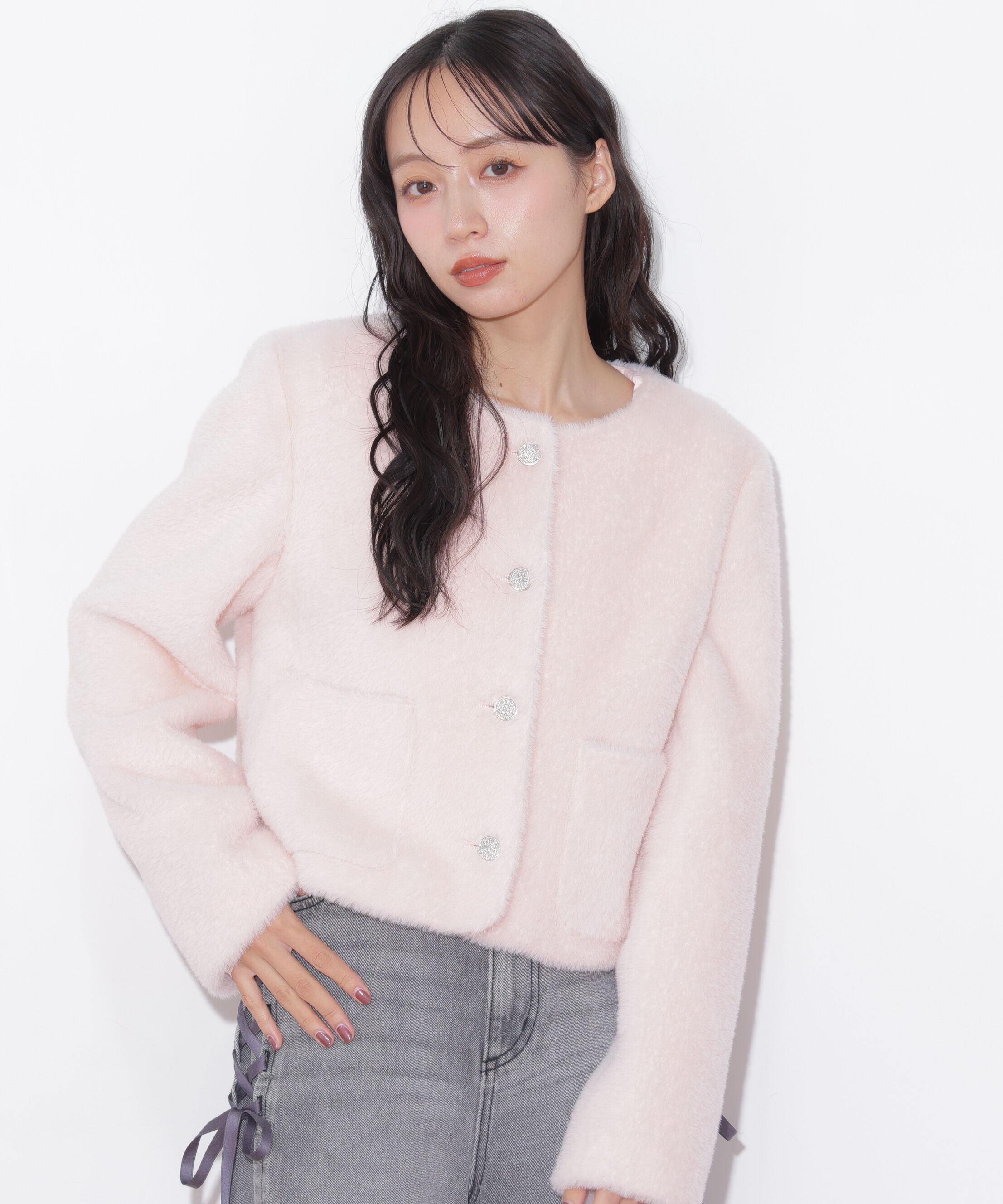  「フェイクファーノーカラージャケット 26AW」|その他|