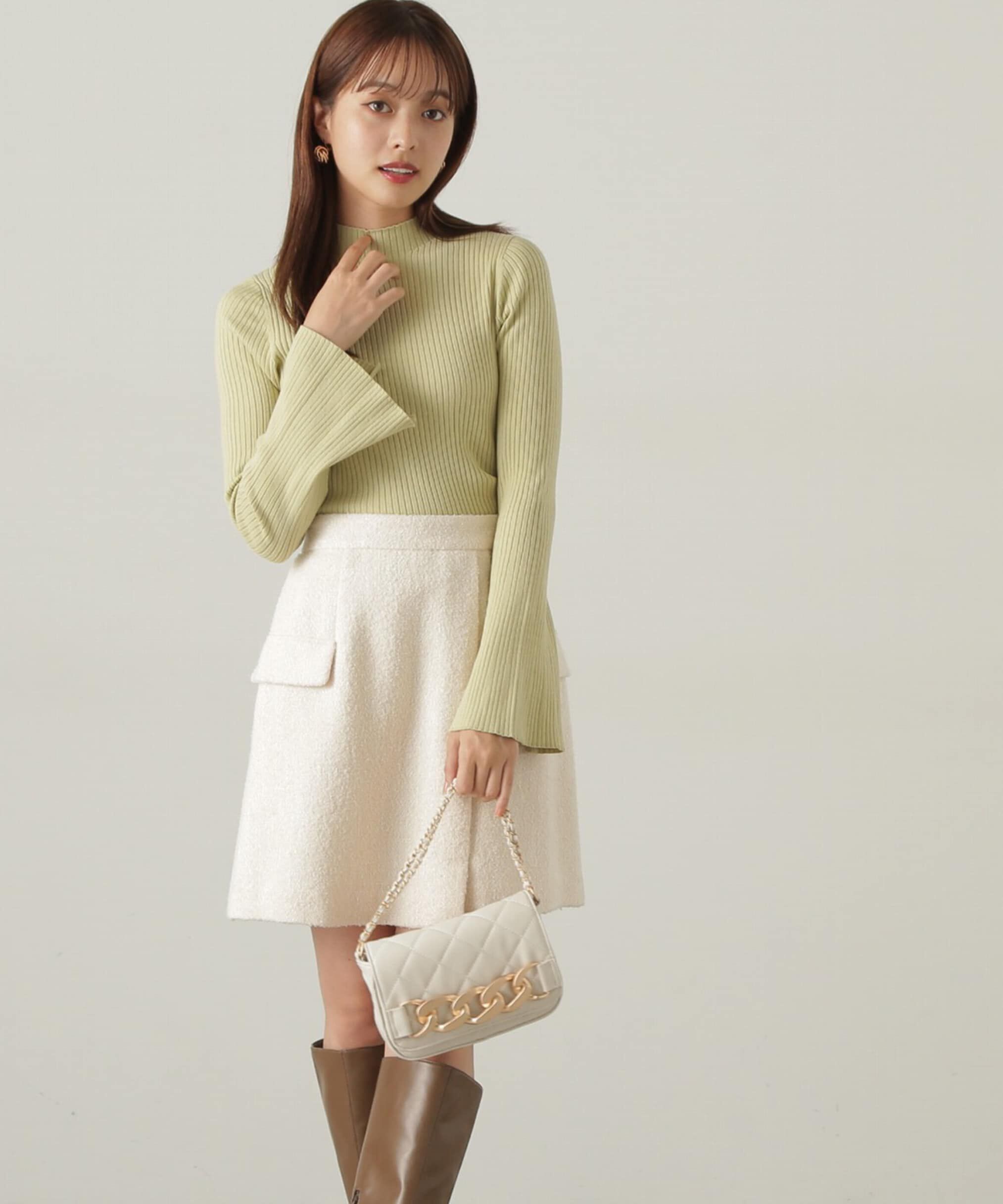 PROPORTION BODY DRESSING「パールボタンモックネックリブニット　24AW」|ニット・セーター|