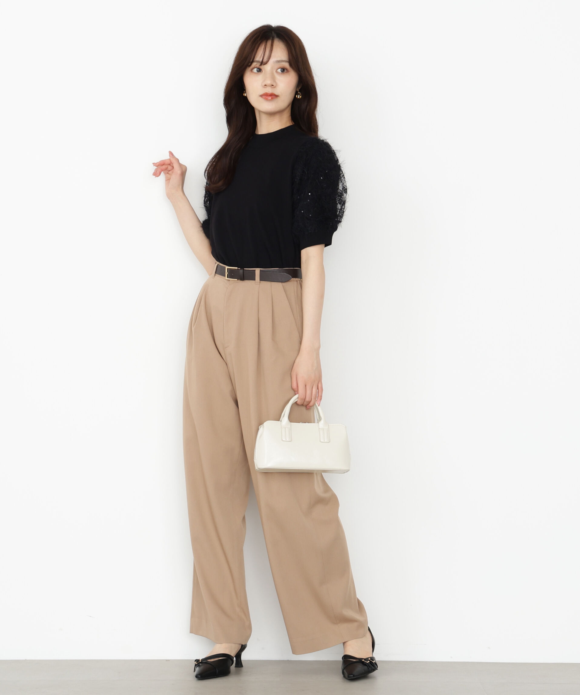 PROPORTION BODY DRESSING「レースドッキングスリーブニット 25AW」|ニット・セーター|