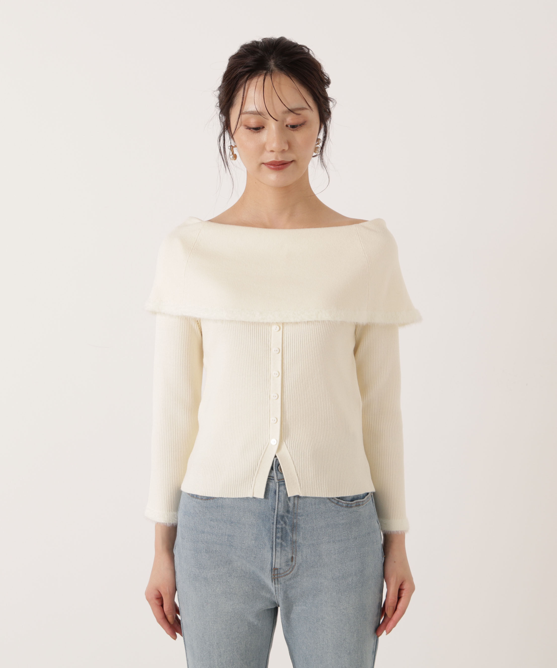 PROPORTION BODY DRESSING「ポイントフェザーオフショルニット」|ニット・セーター|