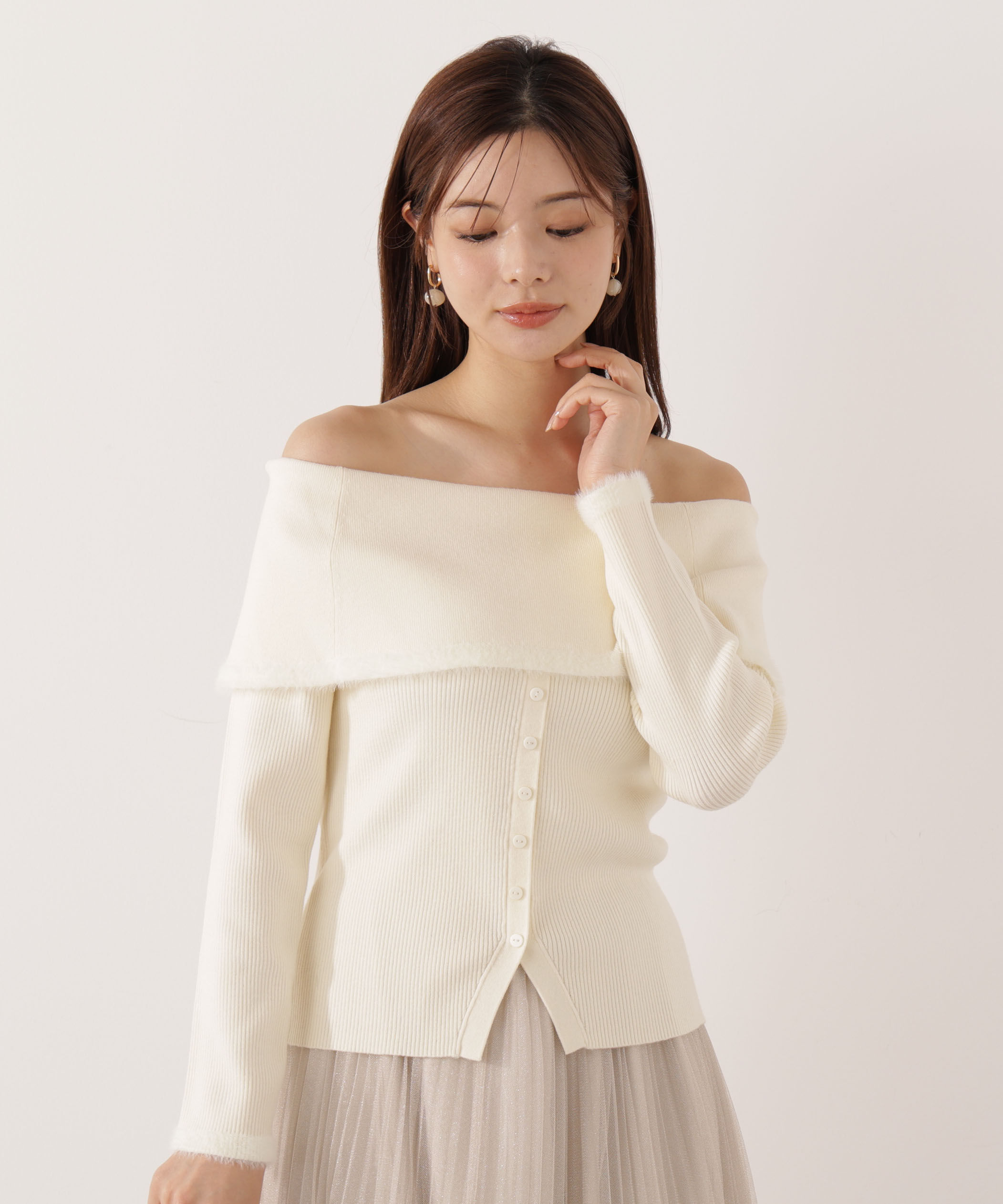 PROPORTION BODY DRESSING「ポイントフェザーオフショルニット」|ニット・セーター|