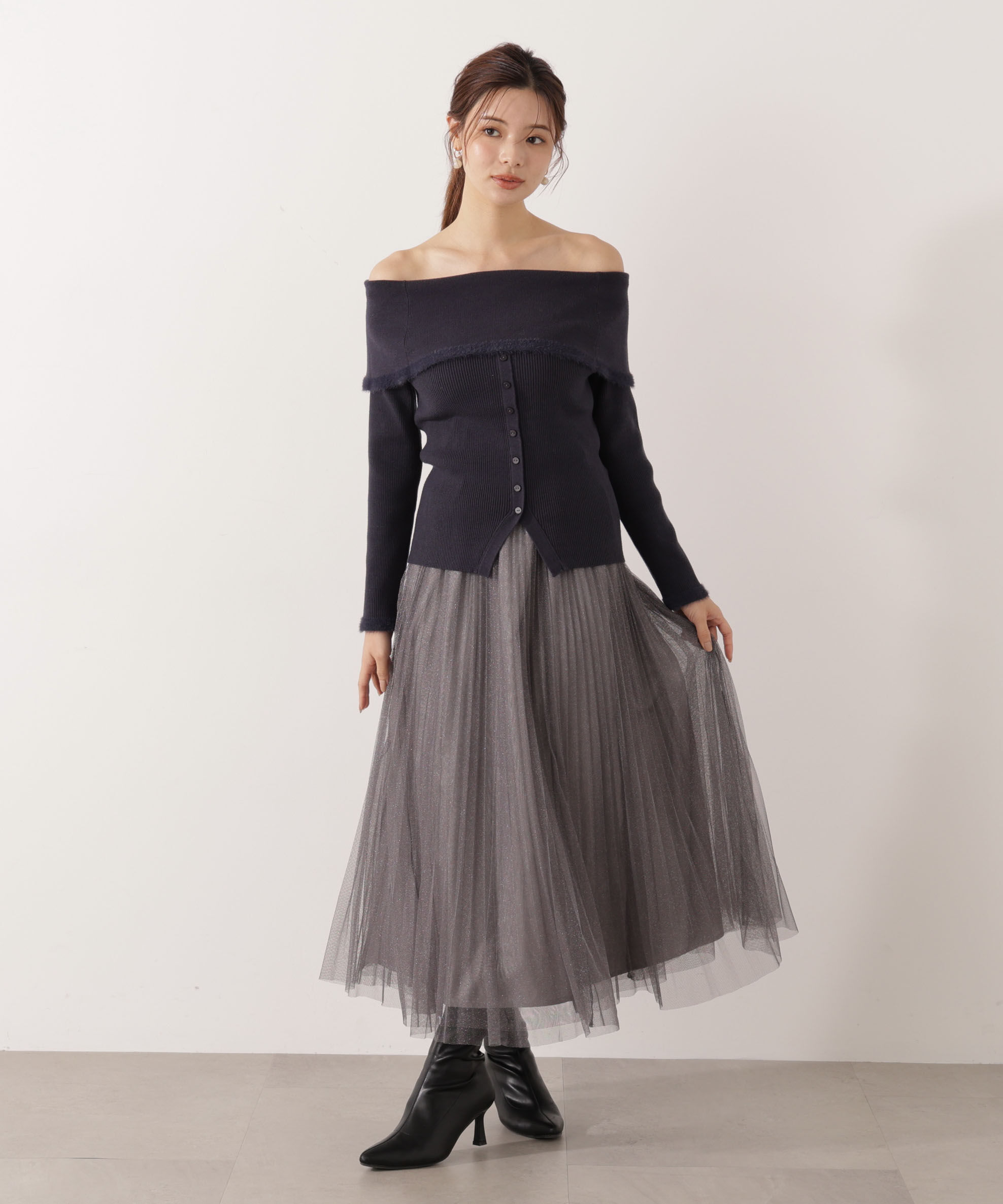PROPORTION BODY DRESSING「ポイントフェザーオフショルニット」|ニット・セーター|