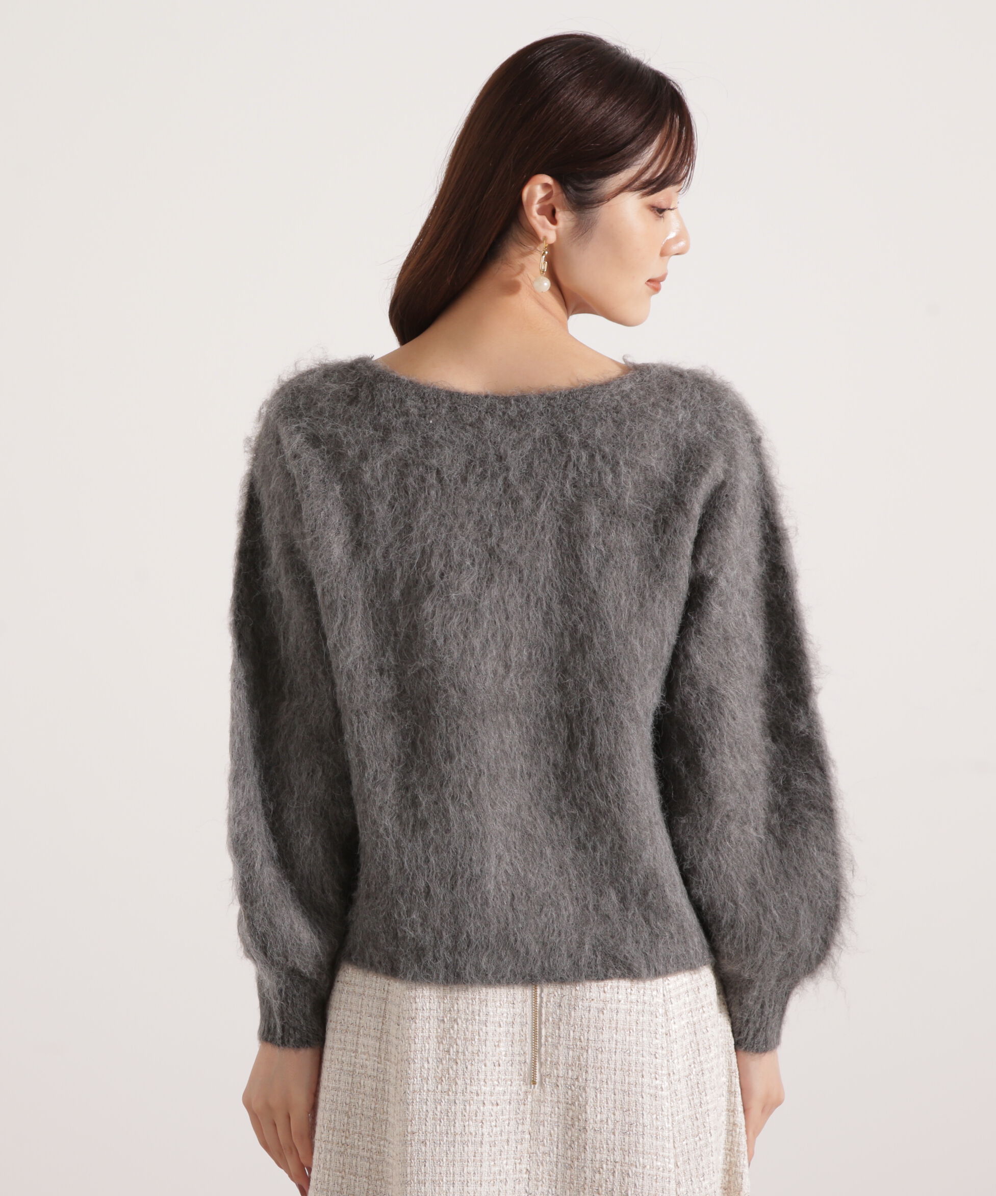 PROPORTION BODY DRESSING「襟元レースニットトップ 25AW」|ニット・セーター|