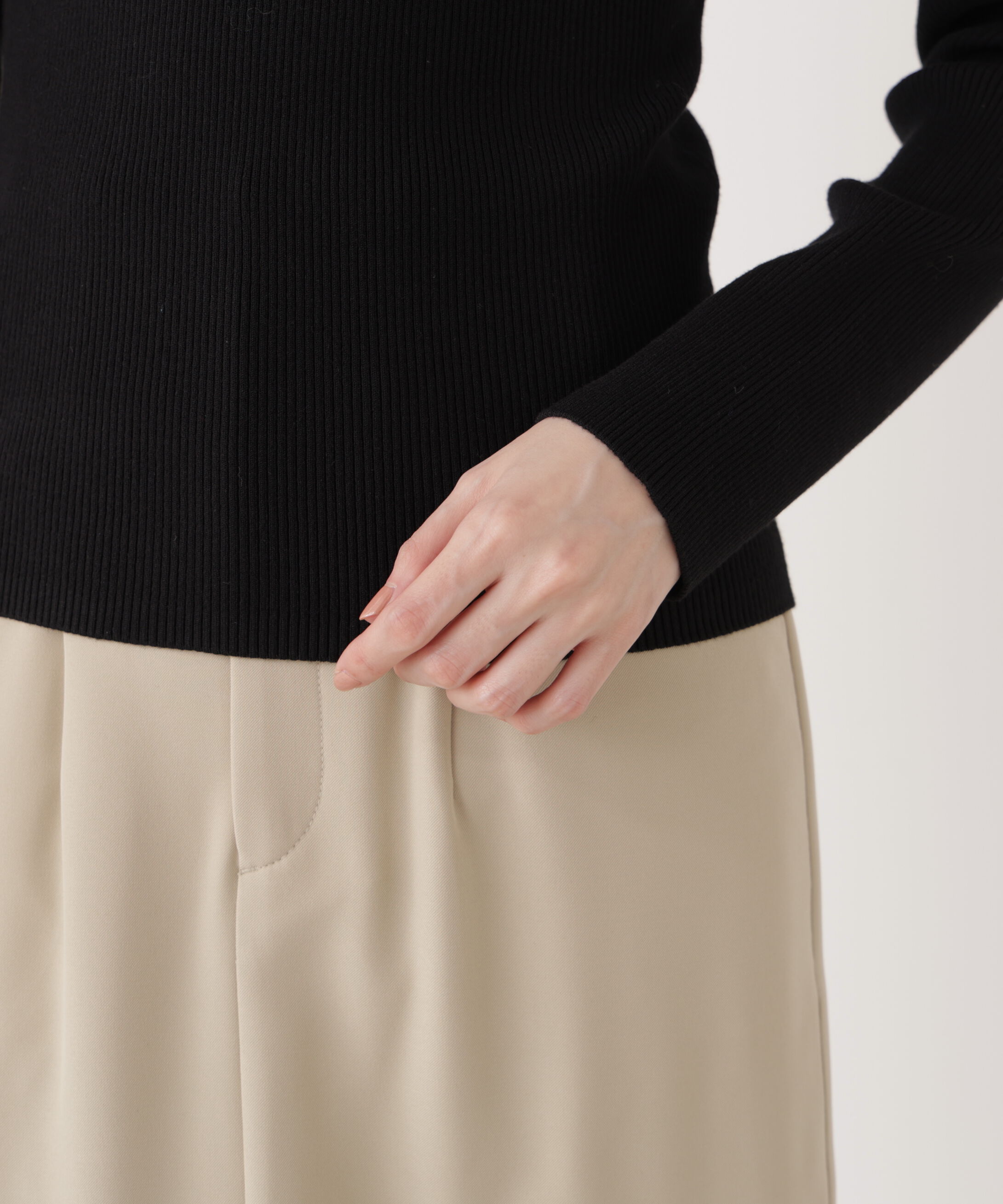 PROPORTION BODY DRESSING「バー付きアシメリブニット　　26SS」|ニット・セーター|