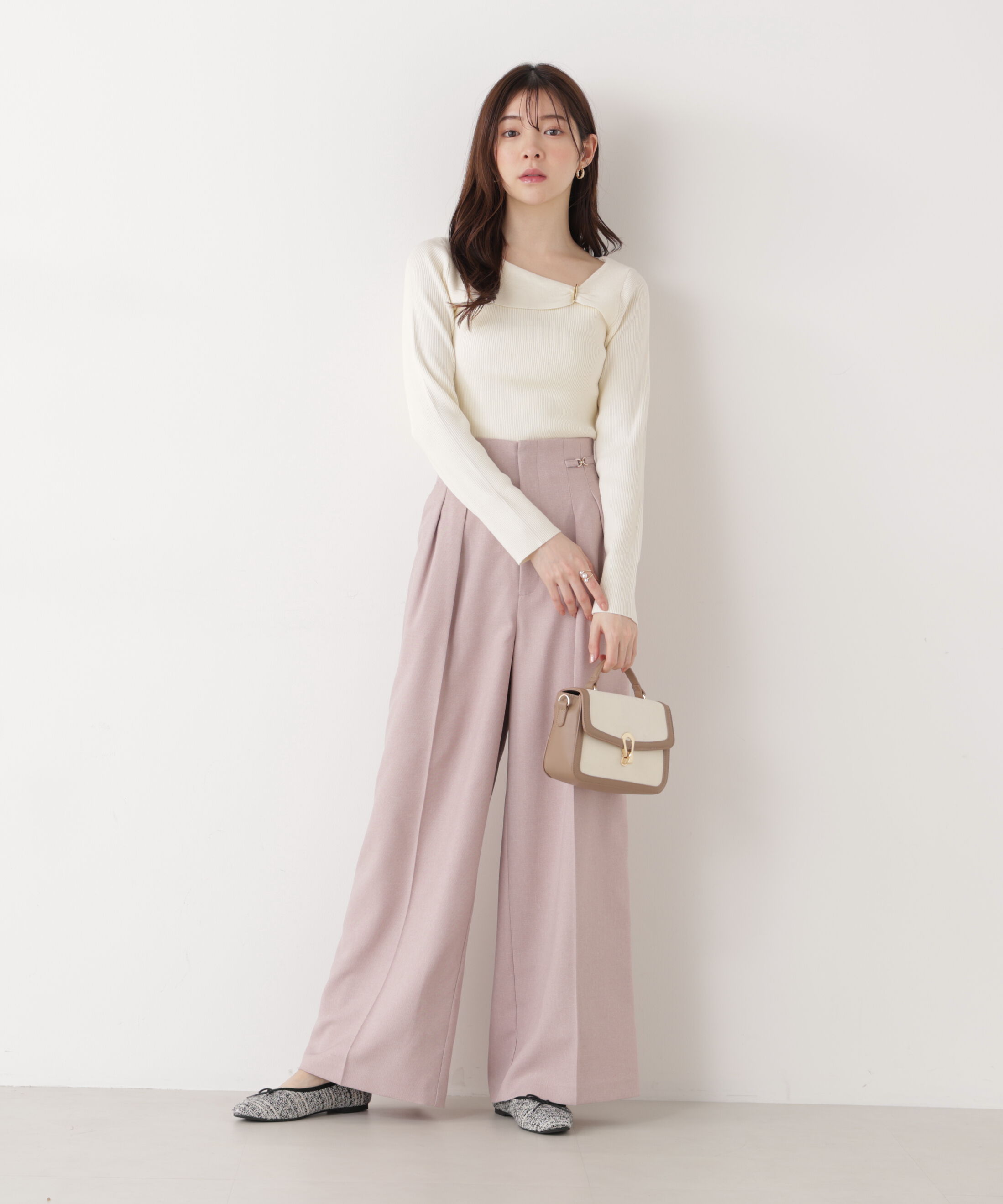PROPORTION BODY DRESSING「バー付きアシメリブニット　　26SS」|ニット・セーター|