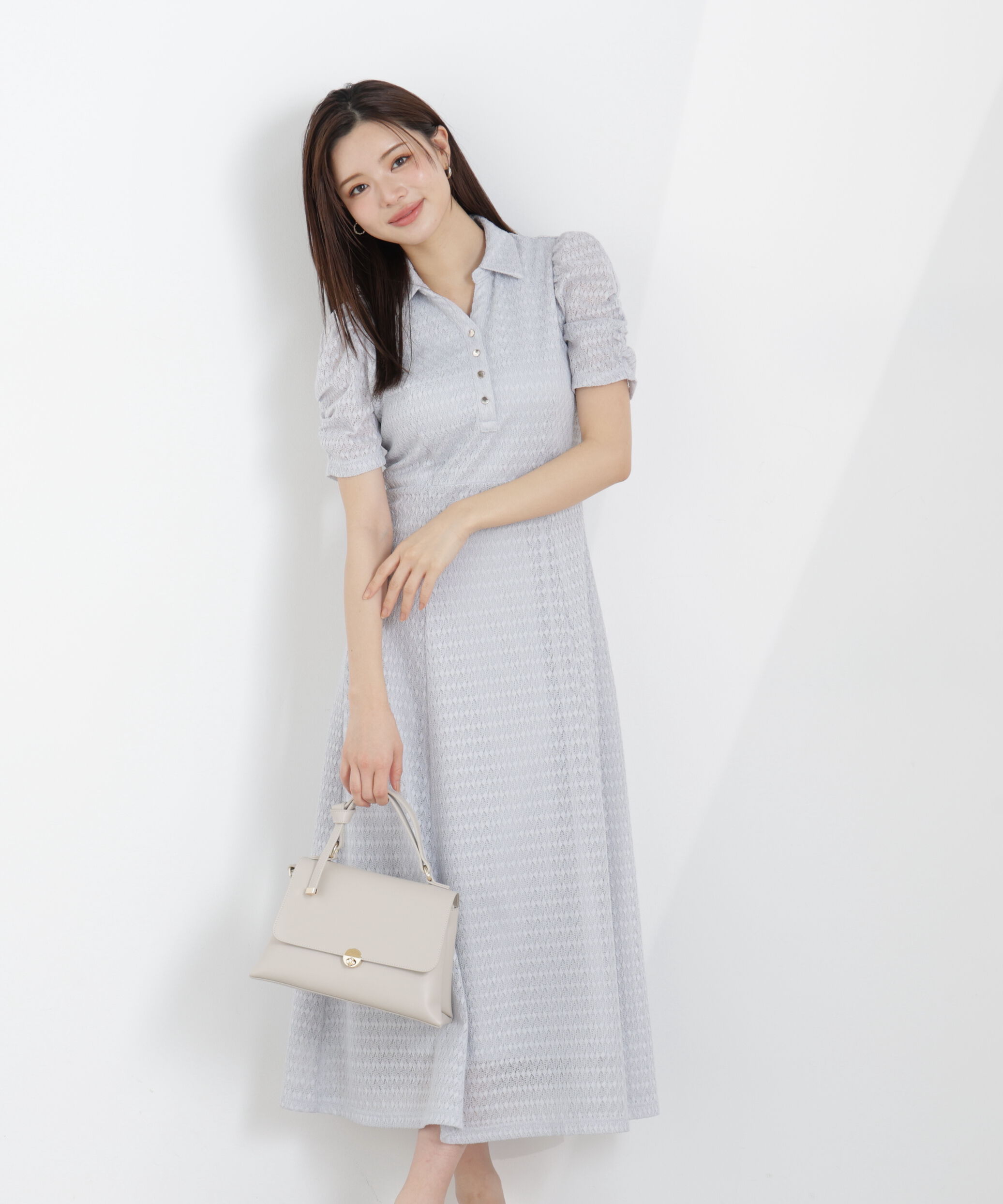 PROPORTION BODY DRESSING「ストレッチレース襟付きワンピース　26SS」|ワンピース|