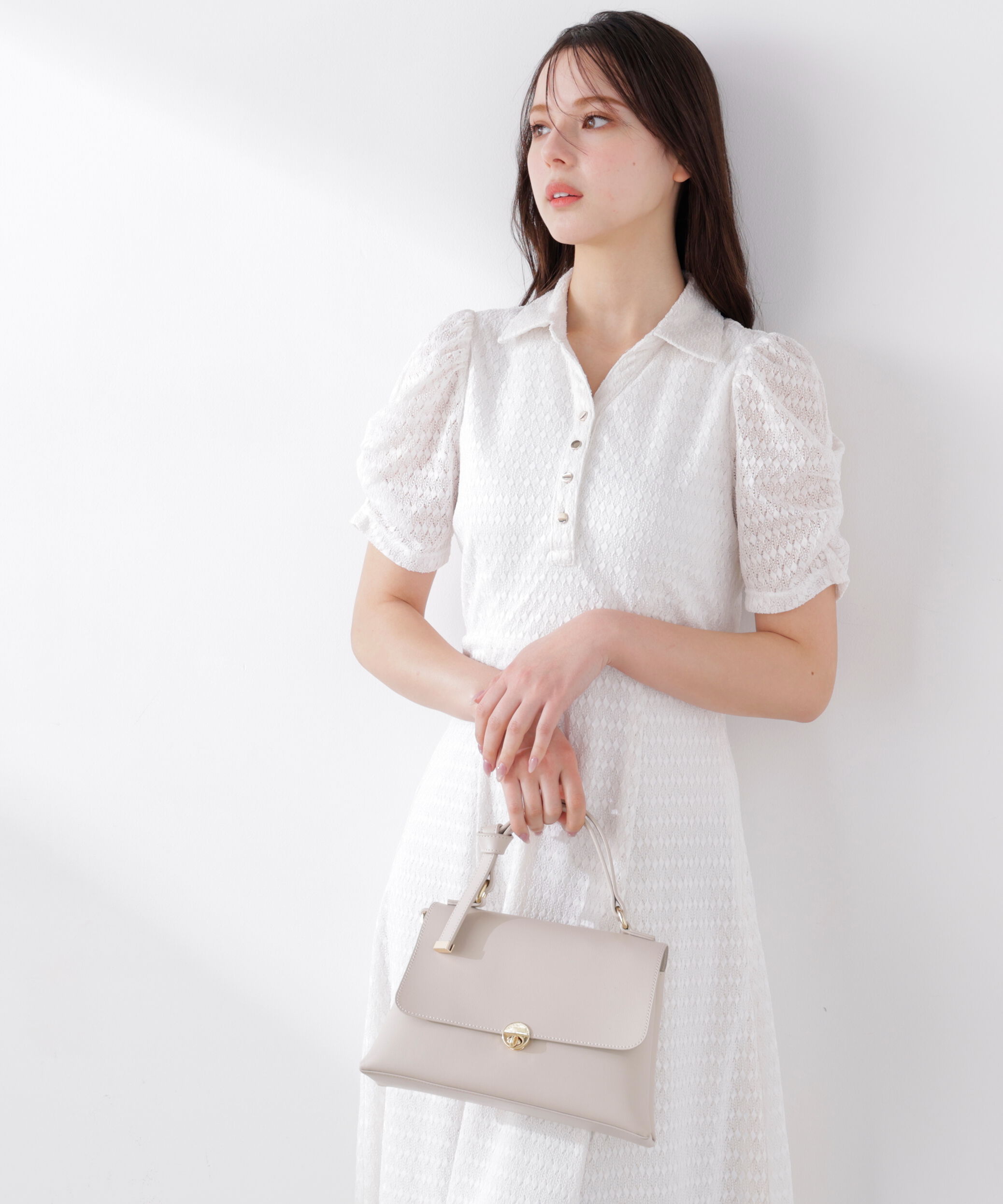 PROPORTION BODY DRESSING「ストレッチレース襟付きワンピース　26SS」|ワンピース|