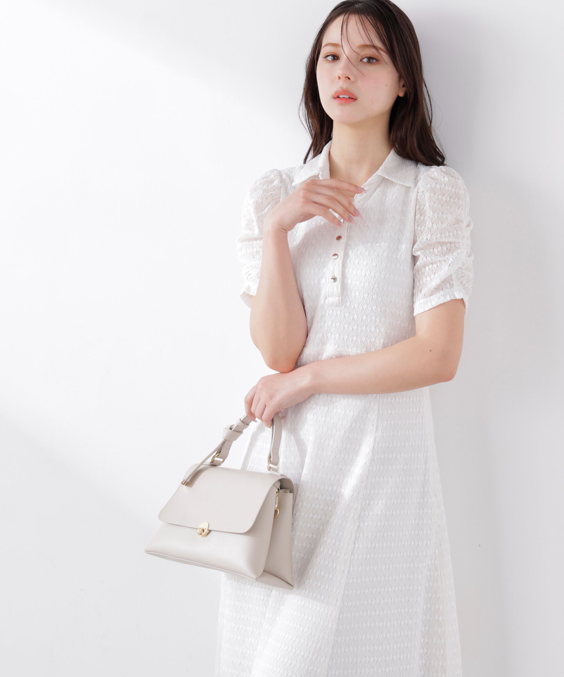 PROPORTION BODY DRESSING「ストレッチレース襟付きワンピース　26SS」|ワンピース|
