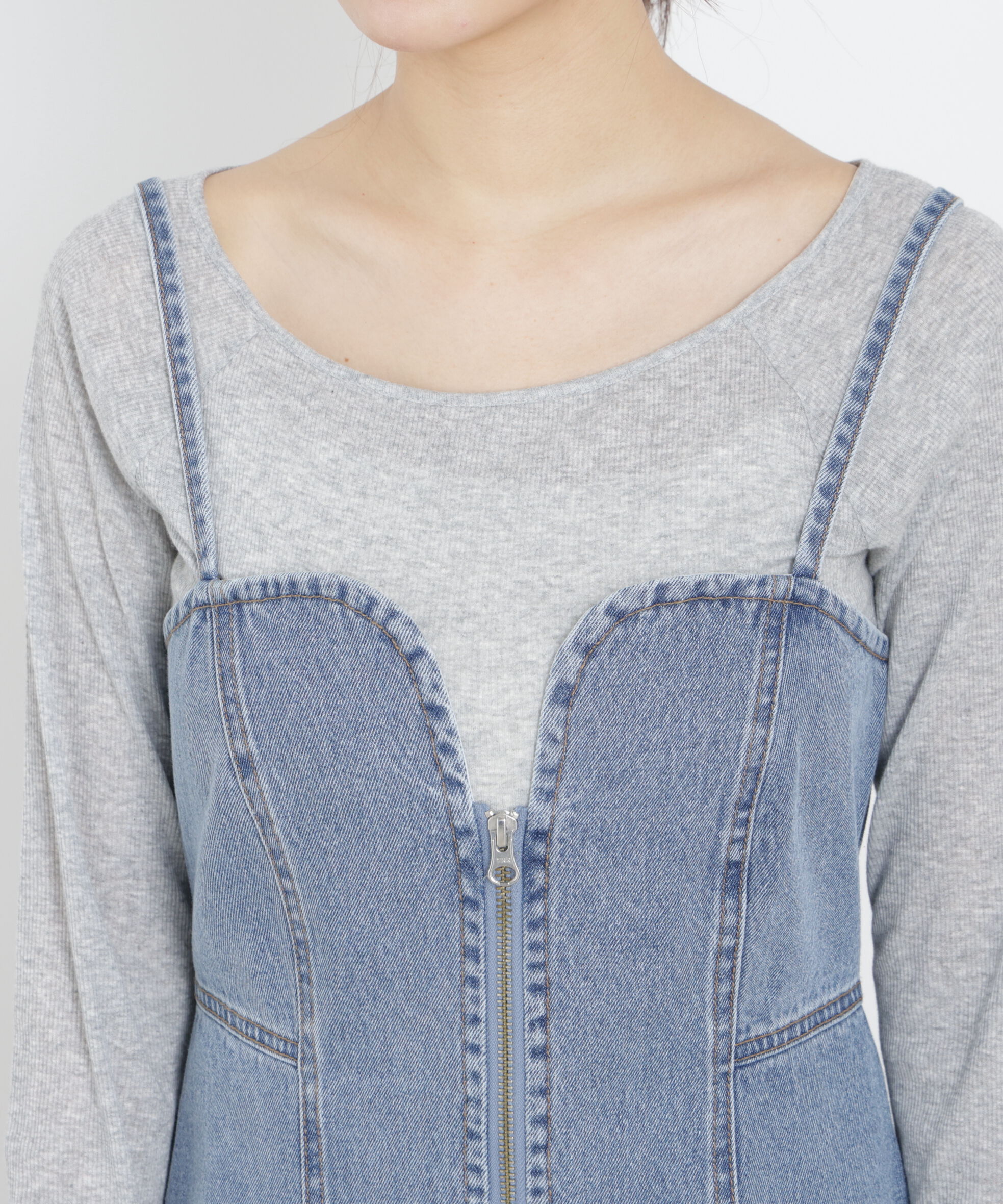 PROPORTION BODY DRESSING「〈a/mie〉デニムジャンスカ　26SS」|ワンピース|