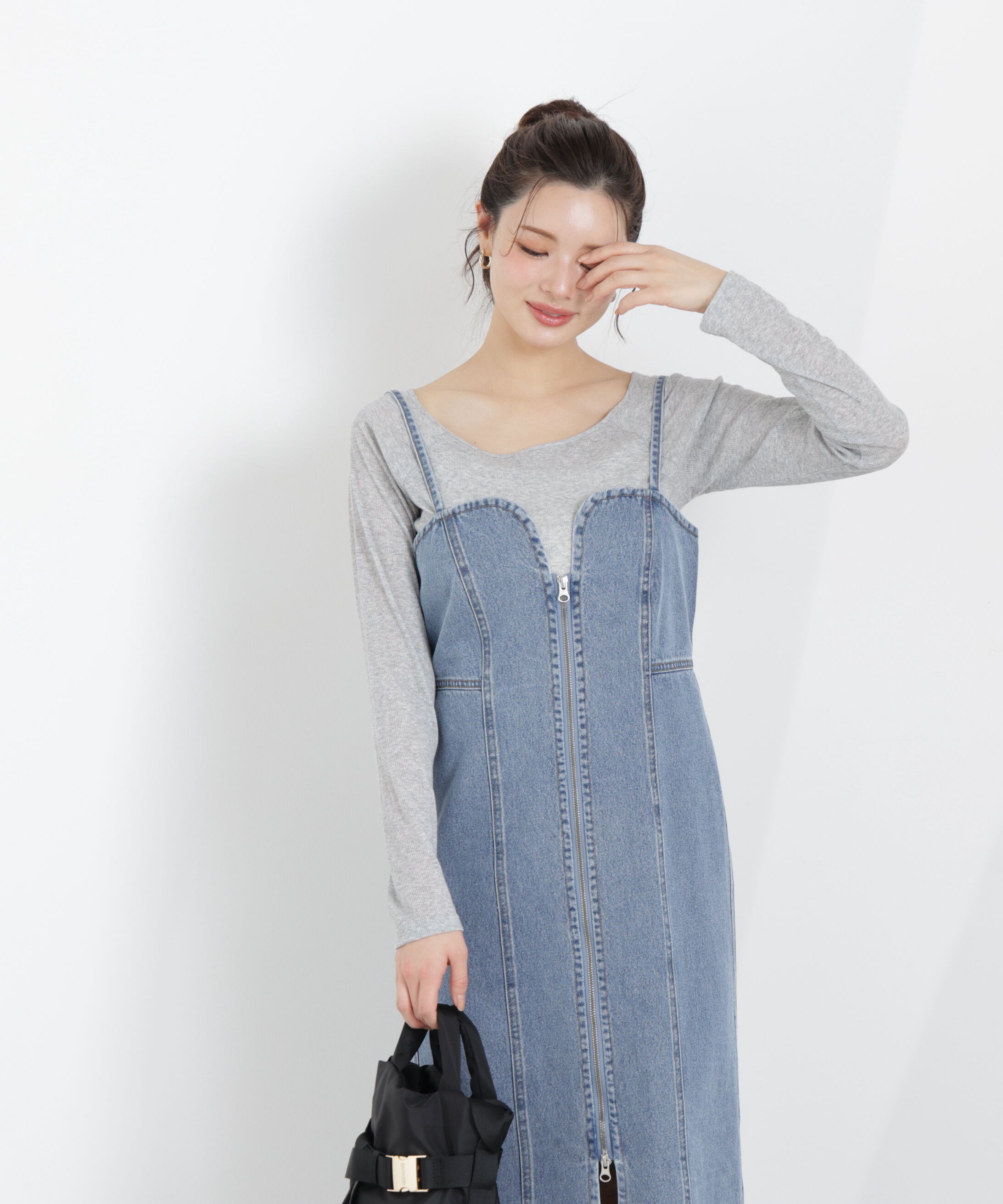 PROPORTION BODY DRESSING「〈a/mie〉デニムジャンスカ　26SS」|ワンピース|