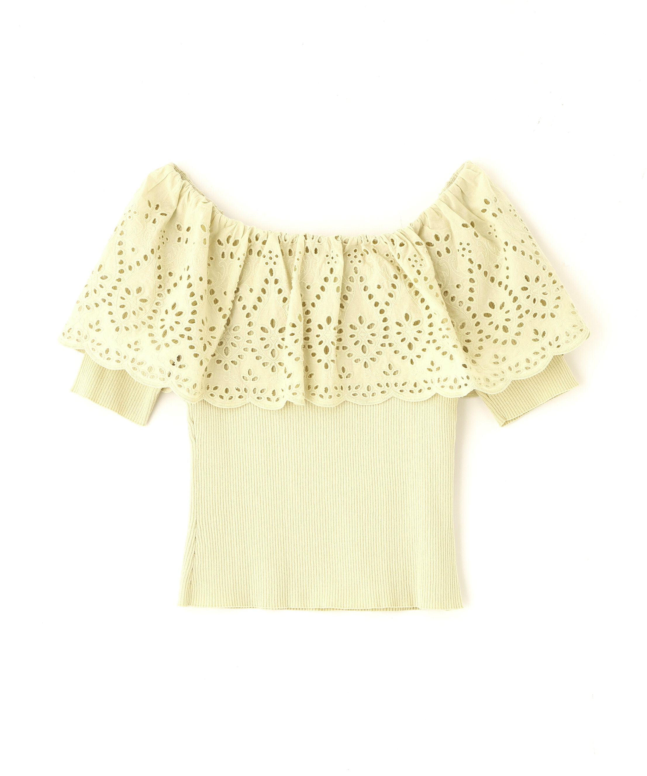 PROPORTION BODY DRESSING「スカラップレースオフショルニット　26SS」|ニット・セーター|