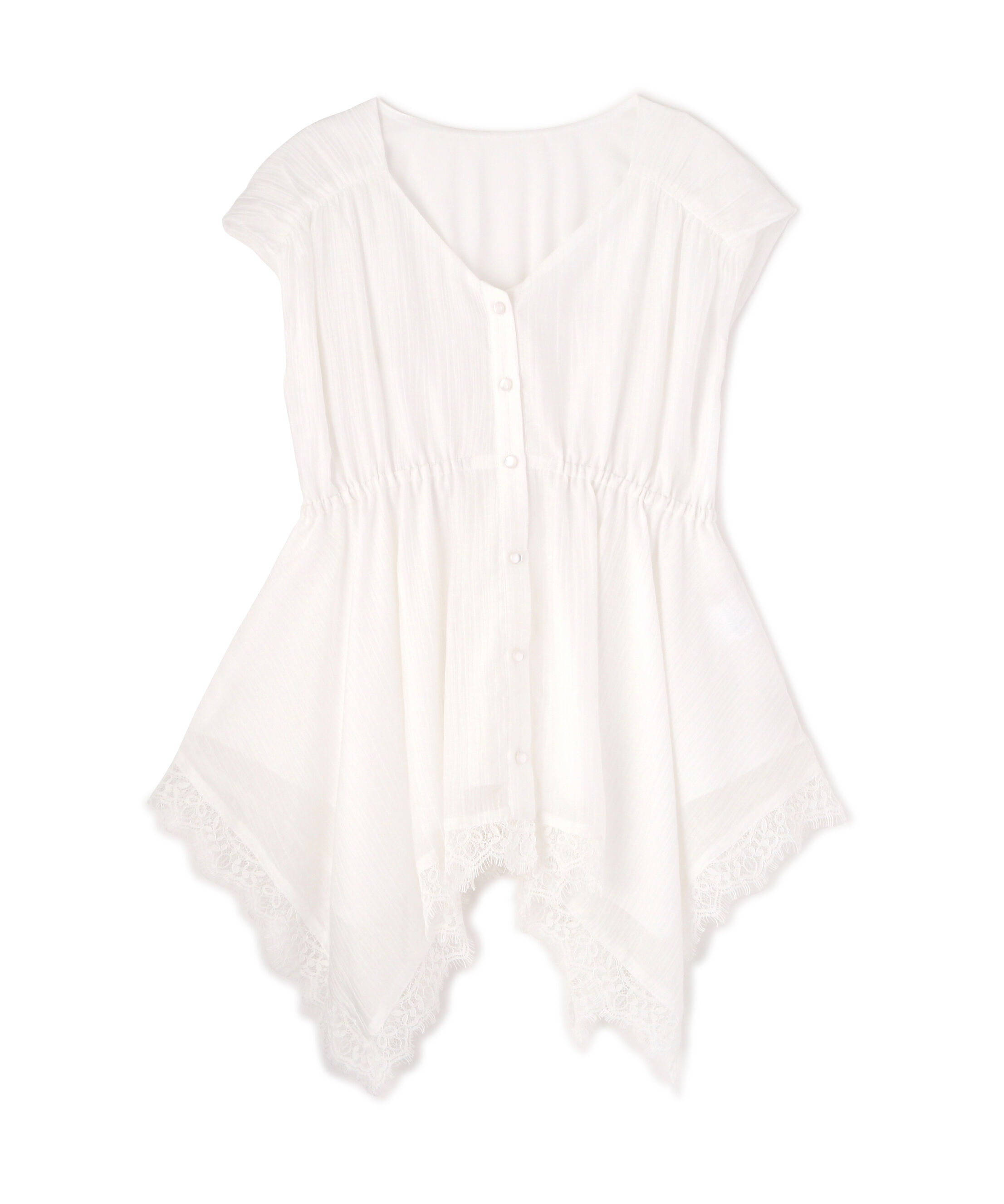 PROPORTION BODY DRESSING「レーストリミングヘムブラウス 26SS」|シャツ・ブラウス|
