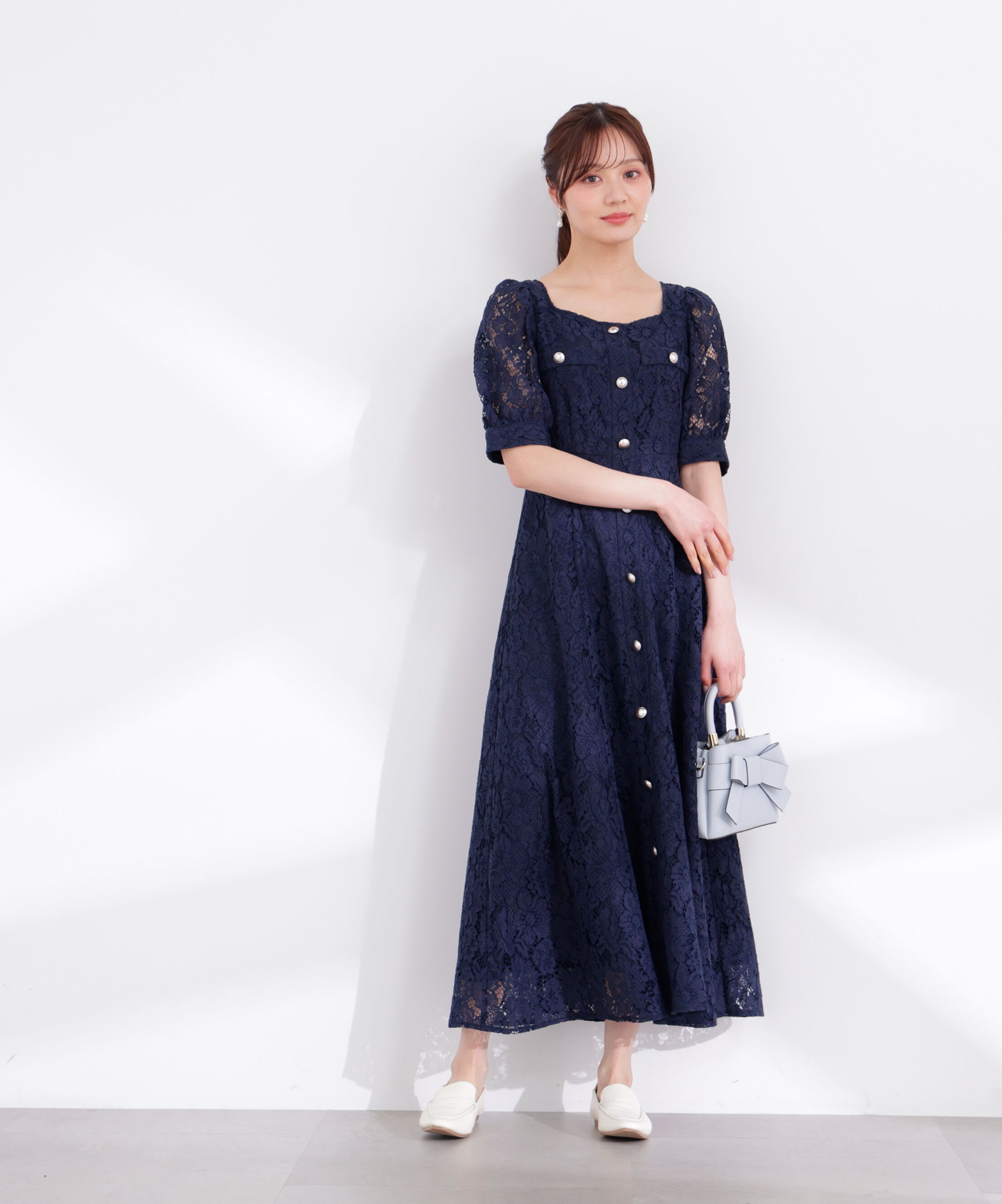 PROPORTION BODY DRESSING「フロントボタンレースワンピース 26SS」|ワンピース|