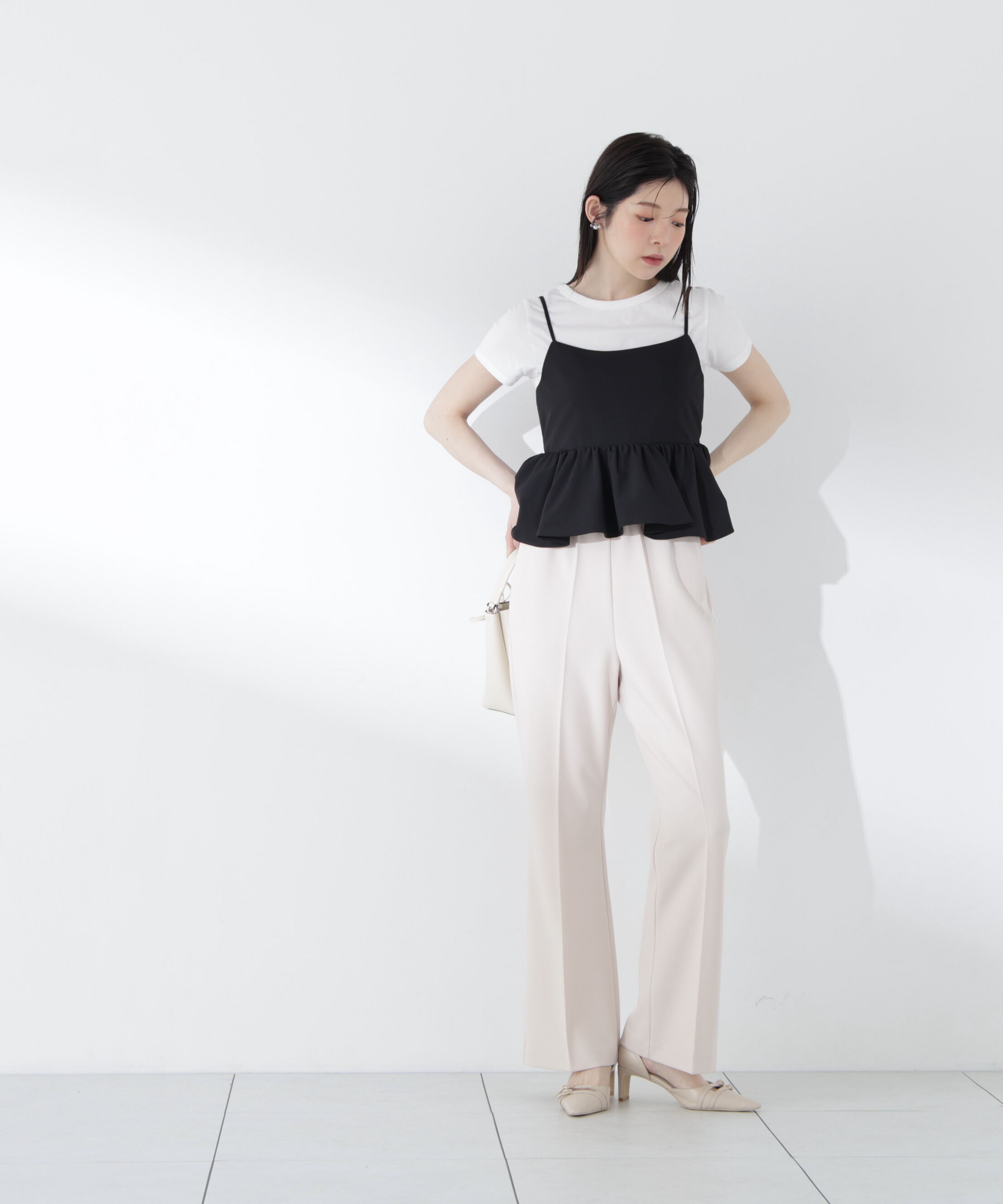 PROPORTION BODY DRESSING「〈a/mie〉ペプラムデザインキャミソール26SS」|シャツ・ブラウス|