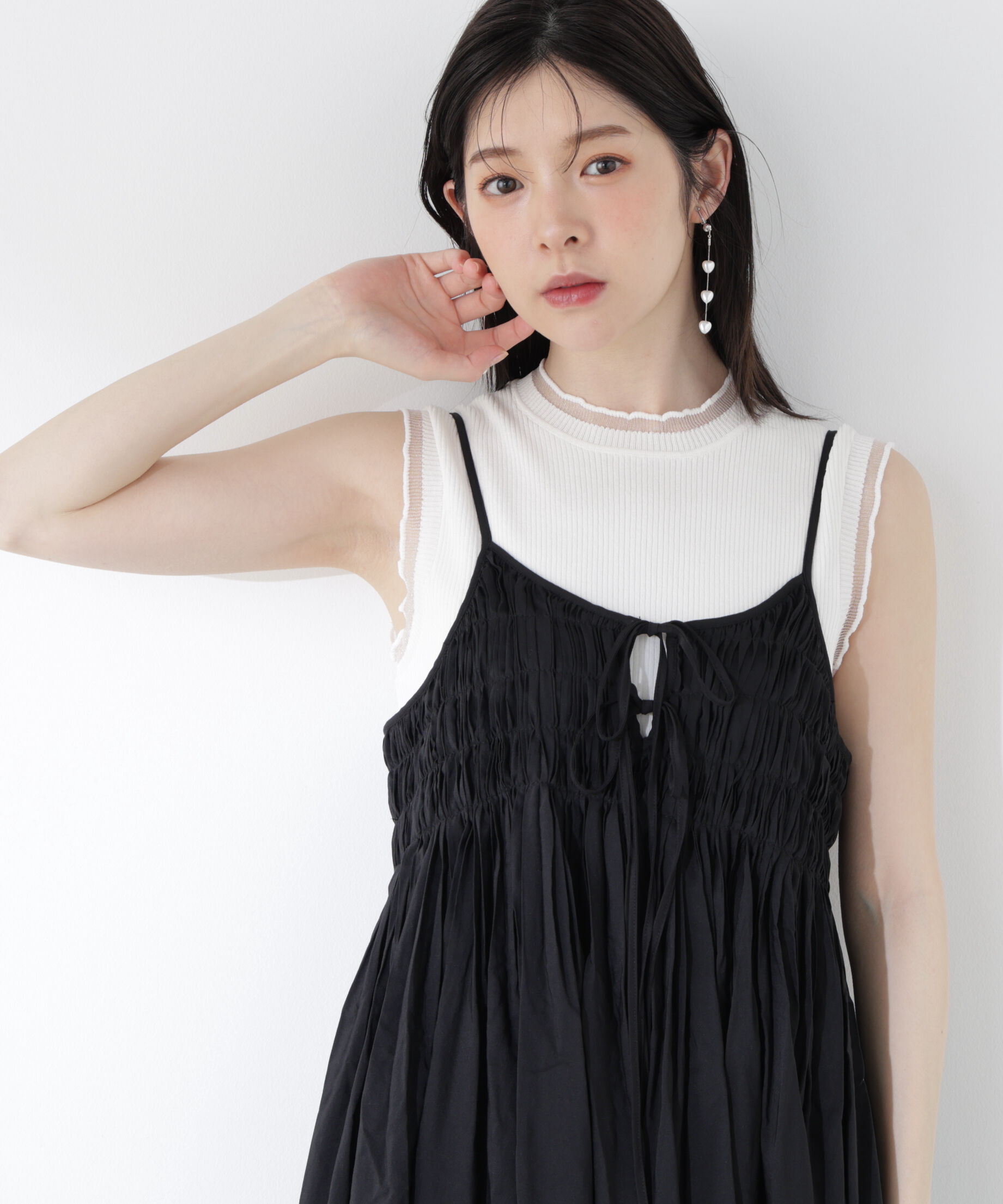 PROPORTION BODY DRESSING「＜中川紅葉さん着用＞部分シアーノースリーニット」|ニット・セーター|エクリュ1