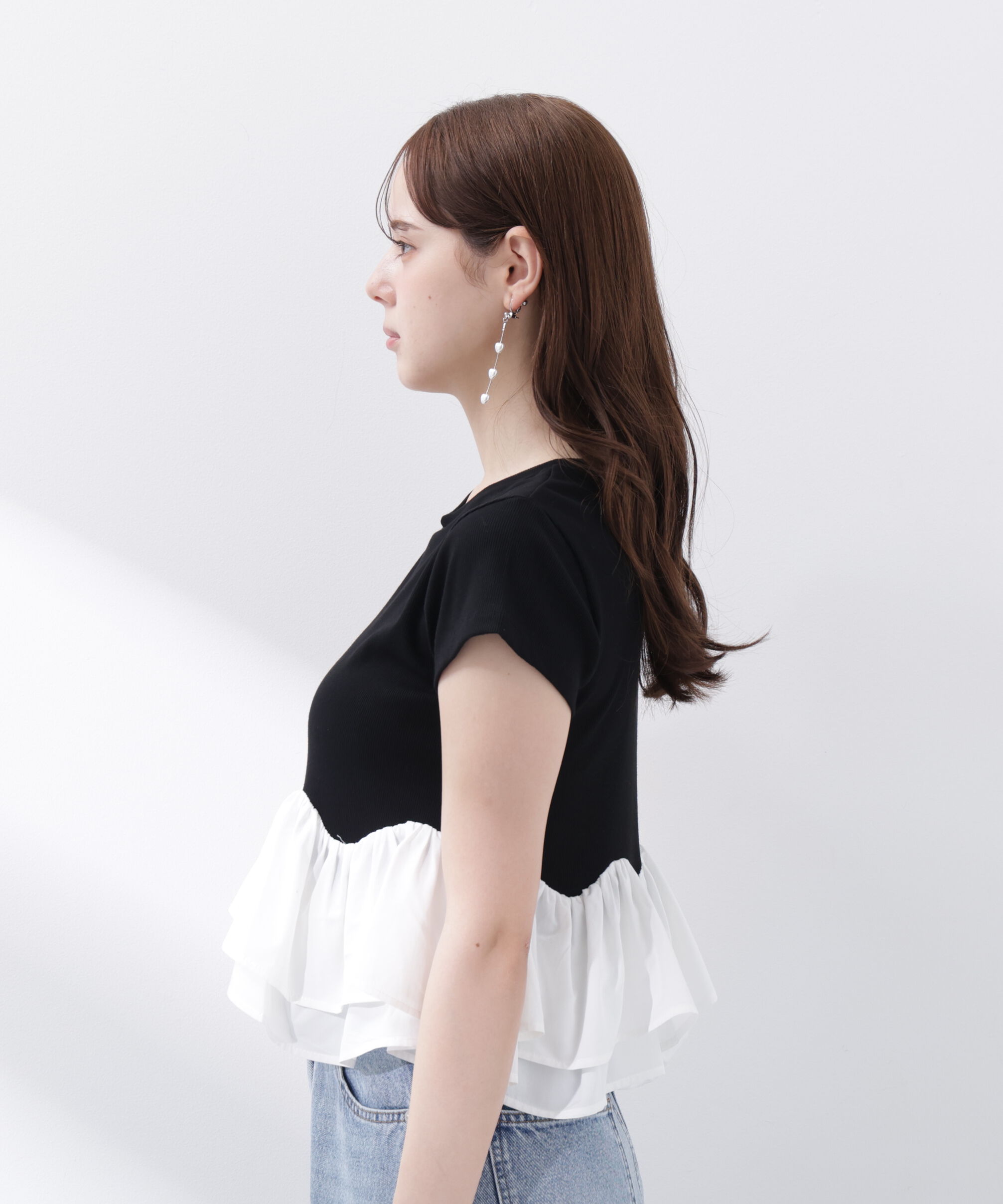 PROPORTION BODY DRESSING「〈a/mie〉ホイップフリルTシャツ 26AW」|Tシャツ・カットソー|