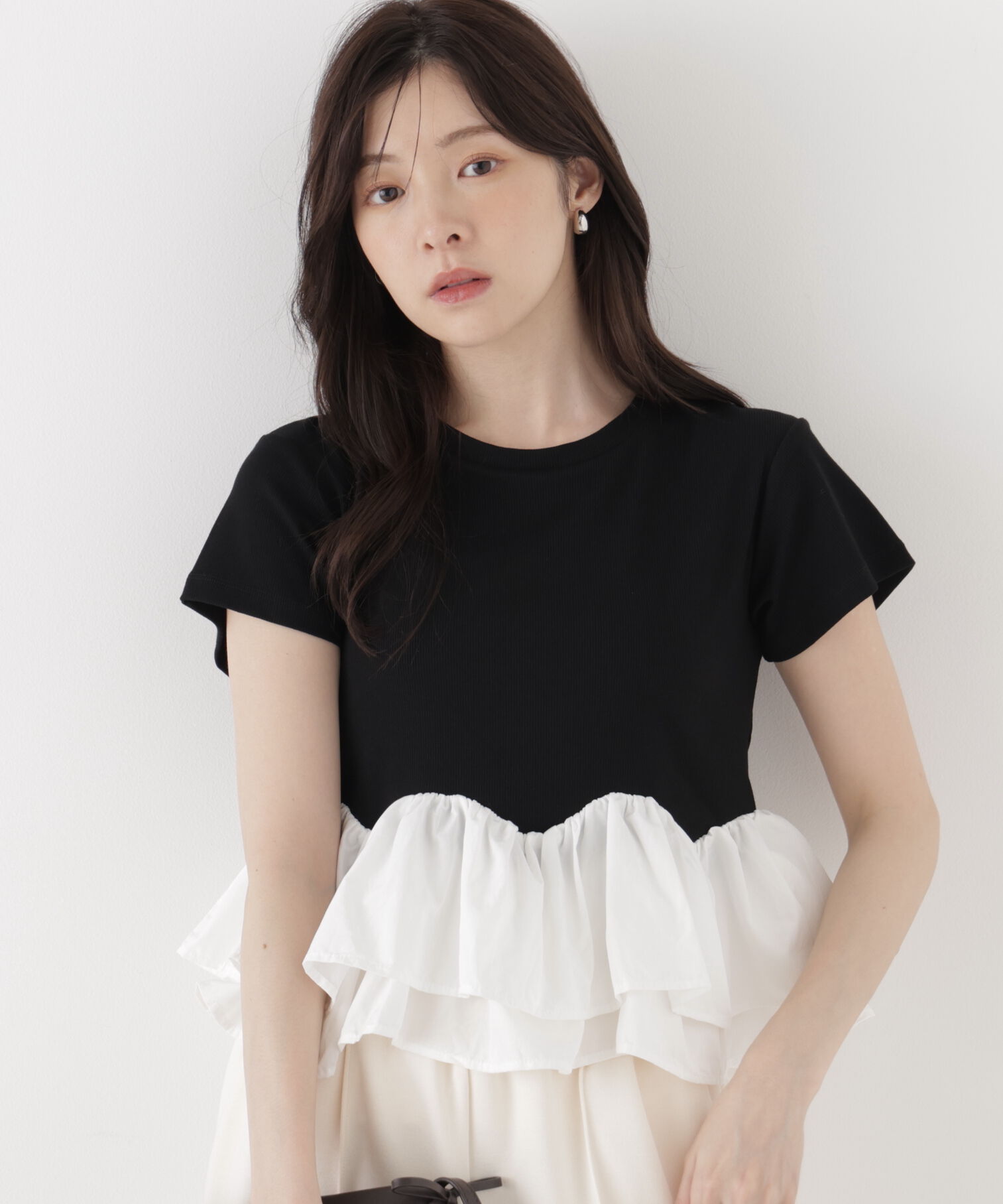 PROPORTION BODY DRESSING「〈a/mie〉ホイップフリルTシャツ 26AW」|Tシャツ・カットソー|