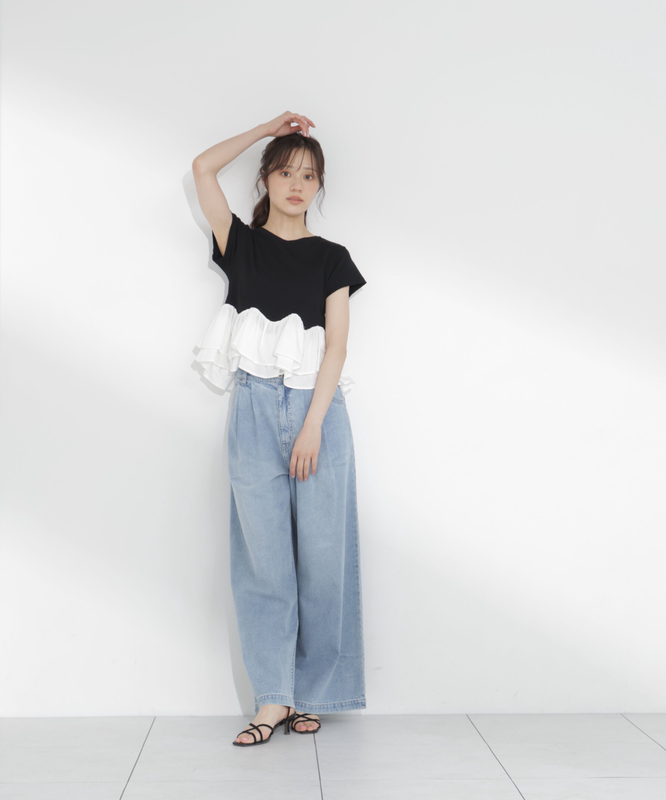 PROPORTION BODY DRESSING「〈a/mie〉ホイップフリルTシャツ 26AW」|Tシャツ・カットソー|