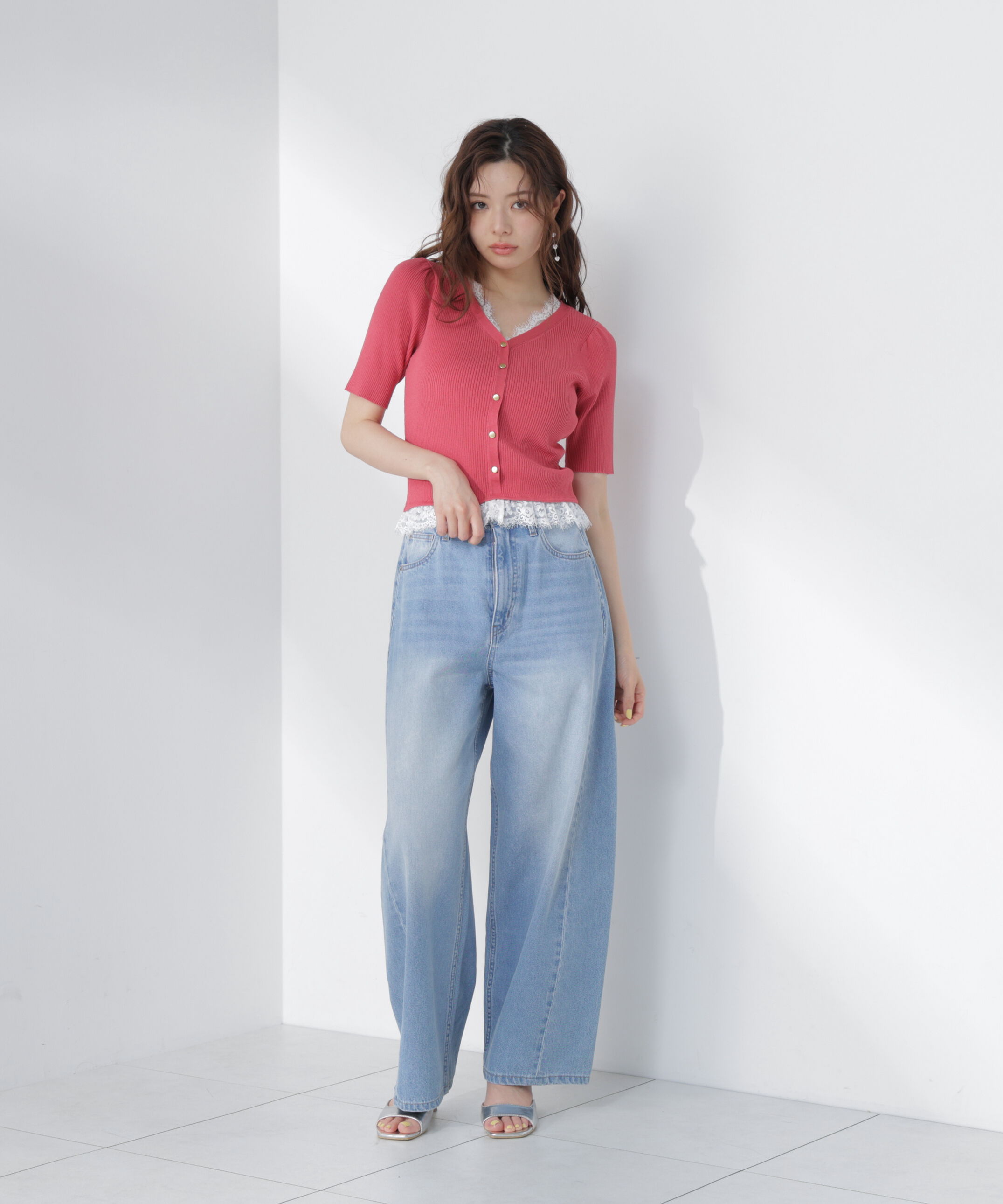 PROPORTION BODY DRESSING「レースレイヤード風リブニット 26AW」|ニット・セーター|