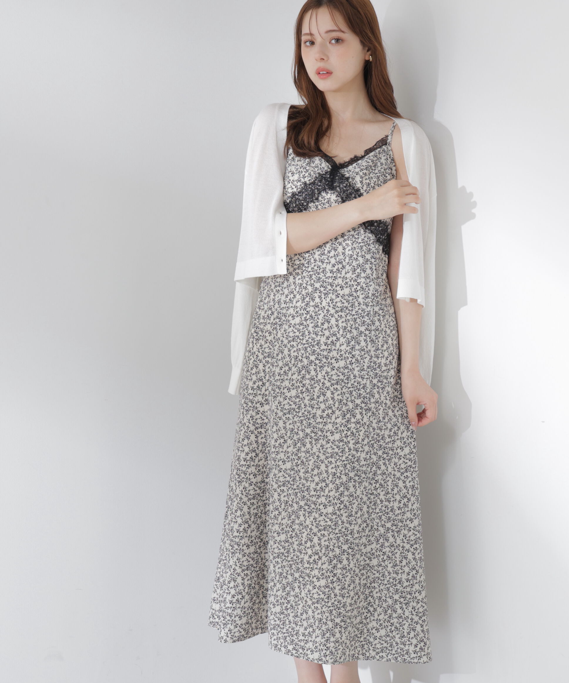 PROPORTION BODY DRESSING「レーストリム小花キャミワンピース 26AW」|ワンピース|