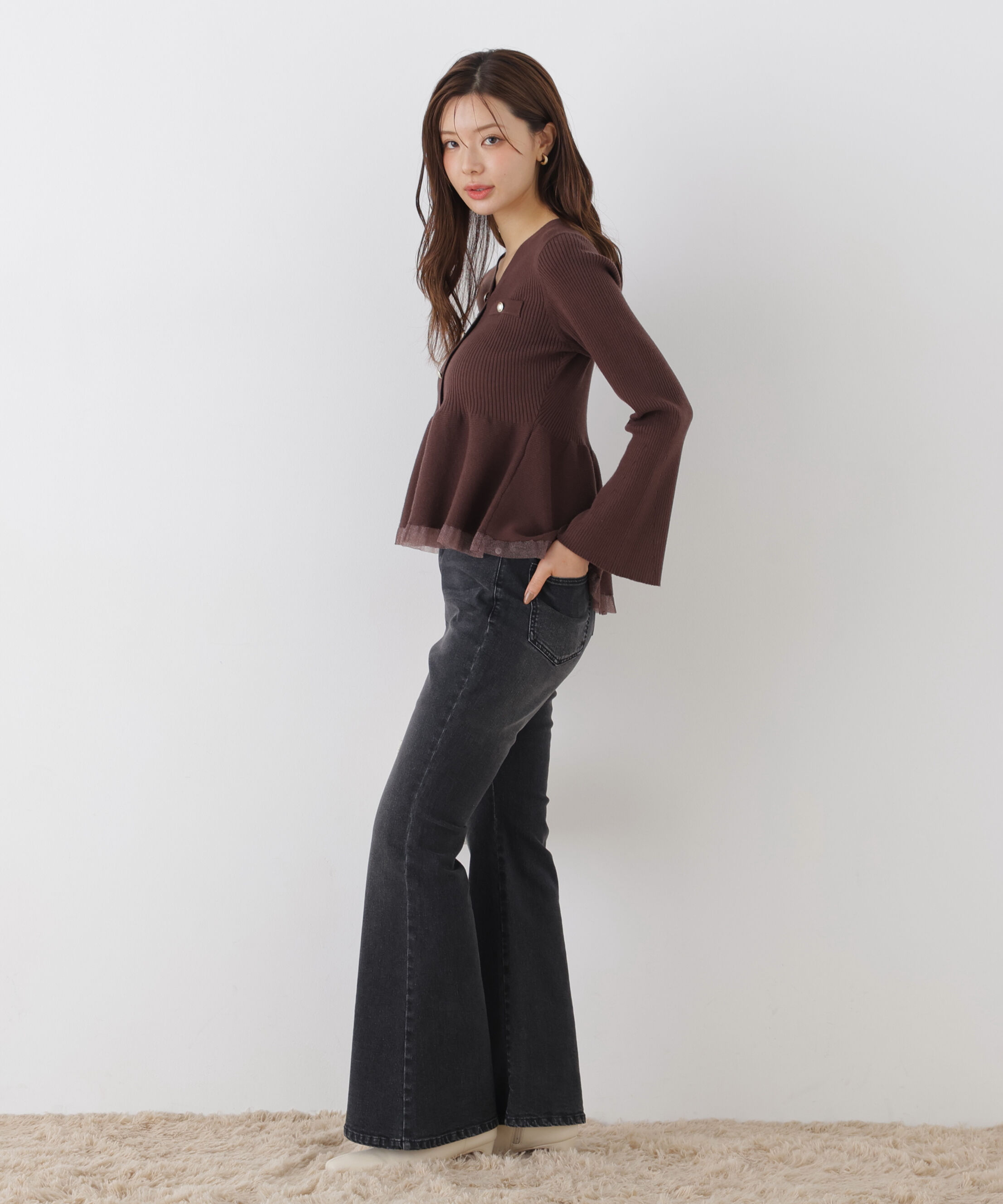  「＜a/mie＞フレアーデニムパンツ 26AW」|その他|