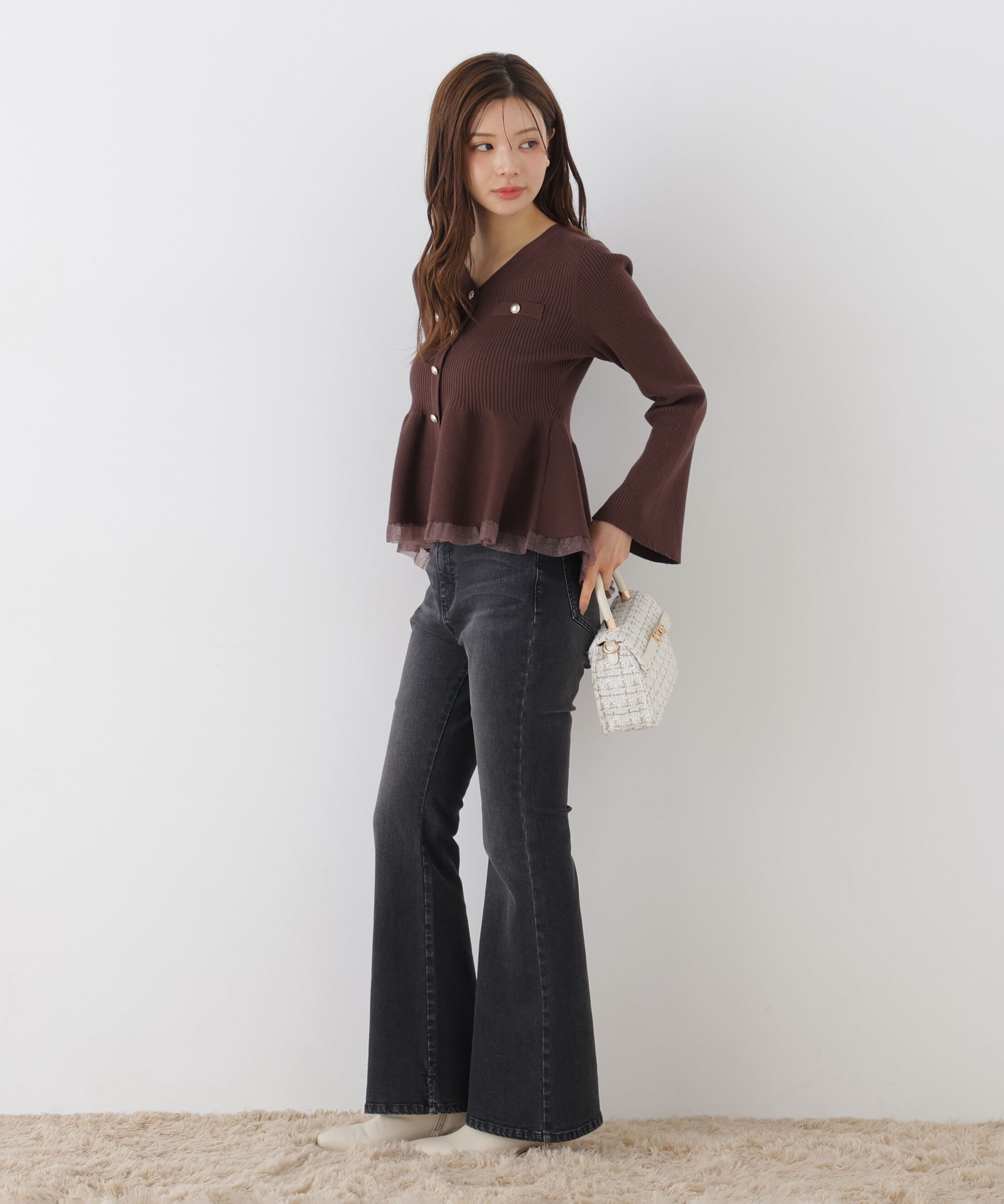  「＜a/mie＞フレアーデニムパンツ 26AW」|その他|