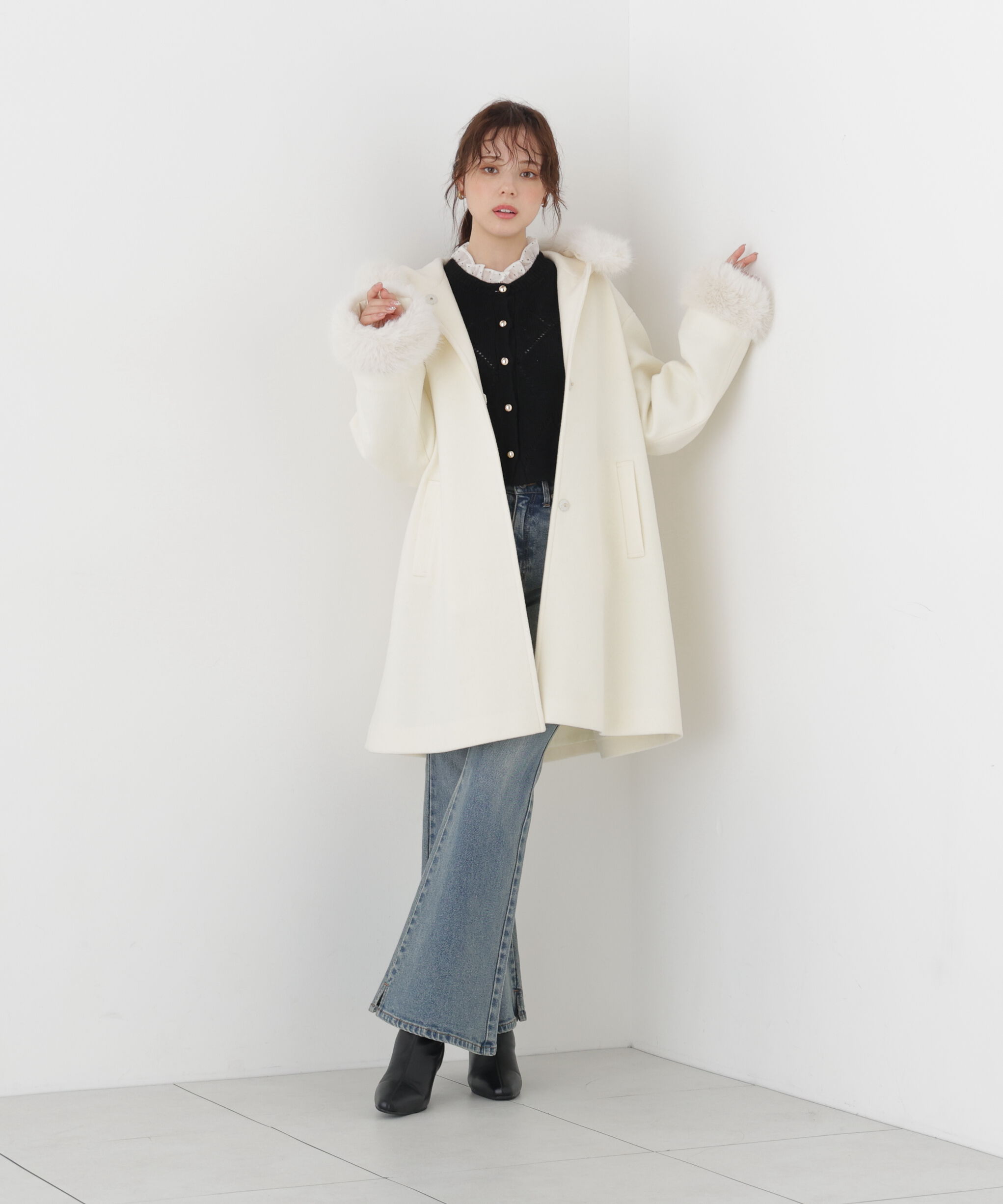  「＜a/mie＞フレアーデニムパンツ 26AW」|その他|