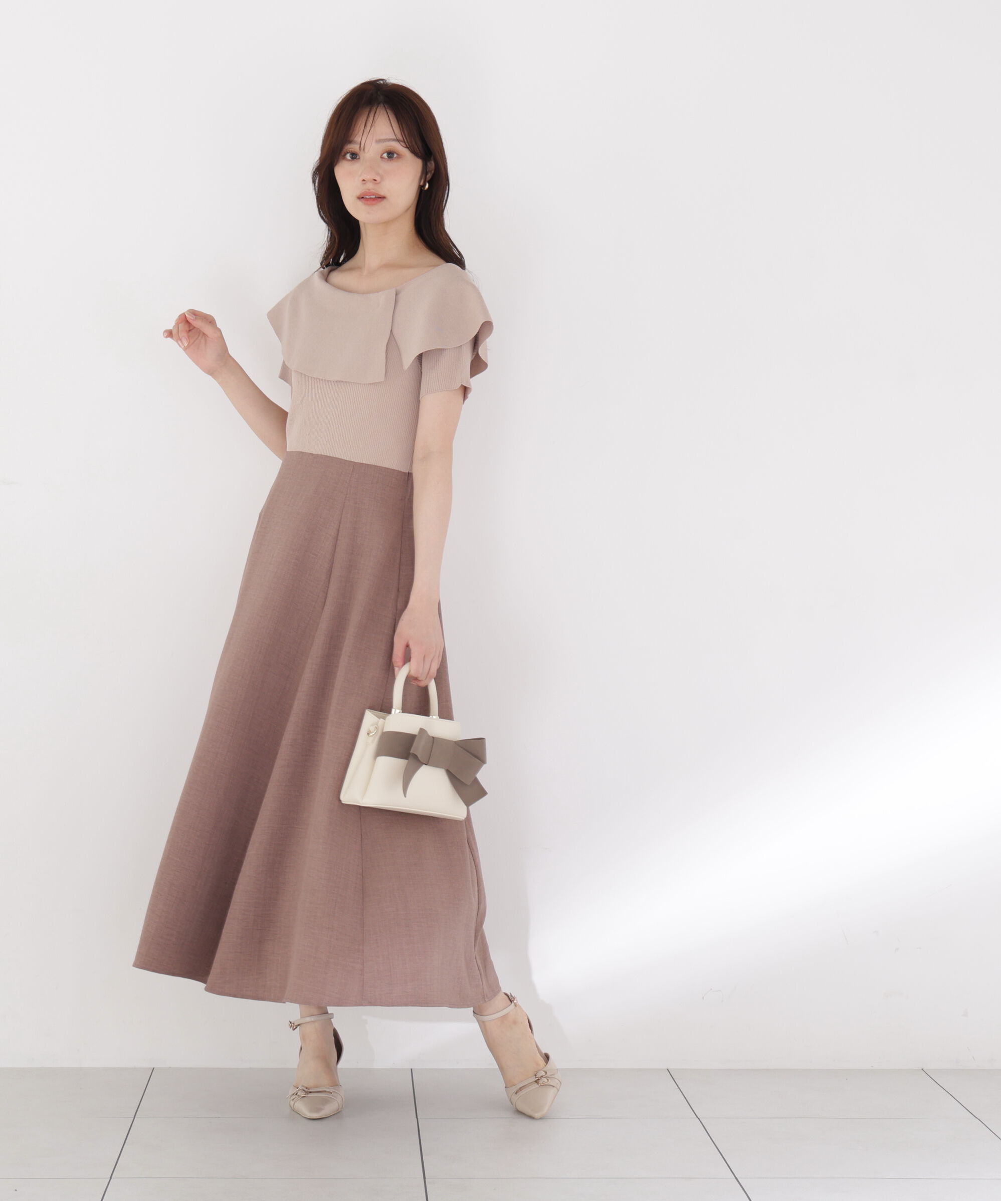 PROPORTION BODY DRESSING「ケープニットドッキングワンピース 26AW」|ワンピース|