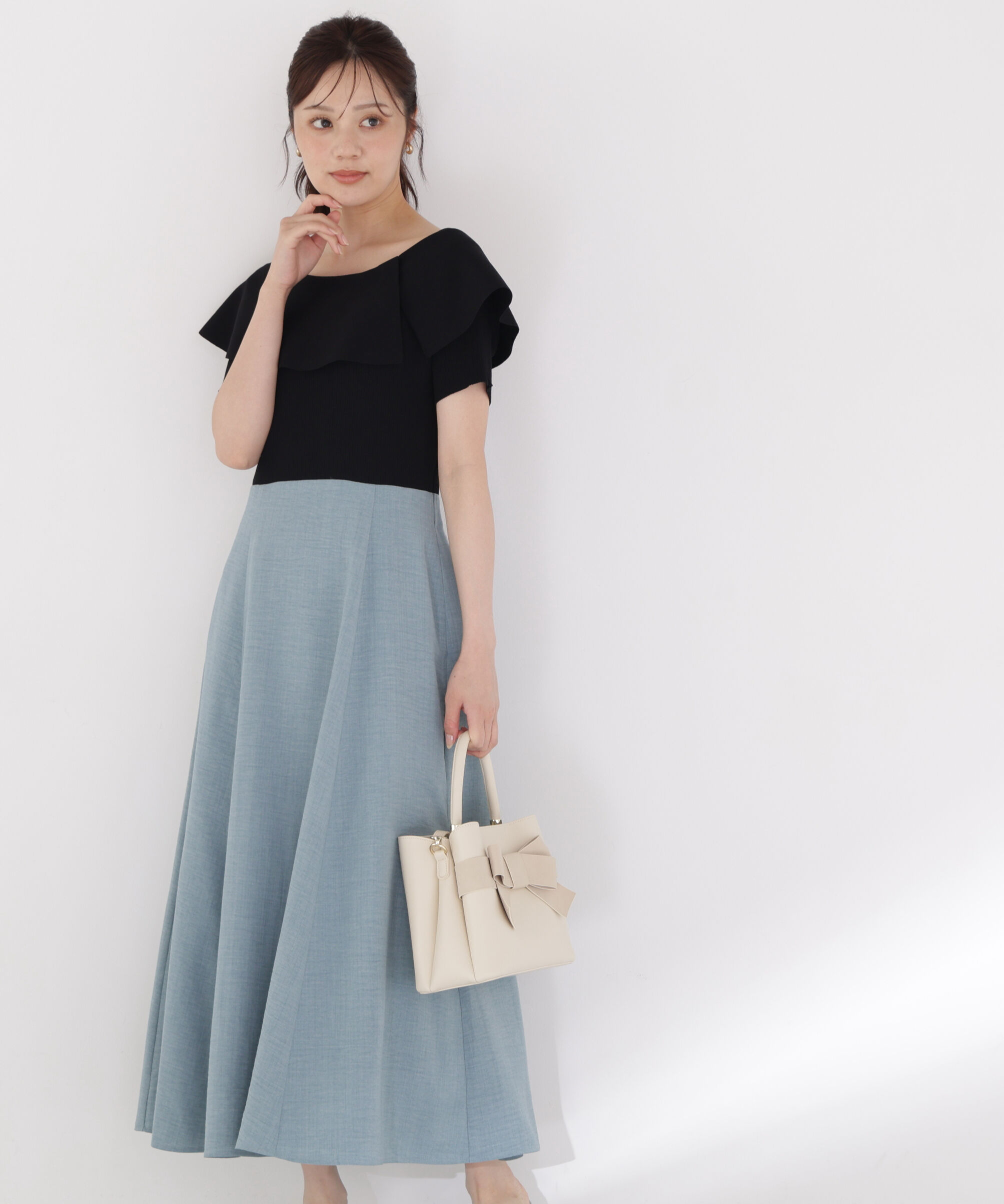 PROPORTION BODY DRESSING「ケープニットドッキングワンピース 26AW」|ワンピース|