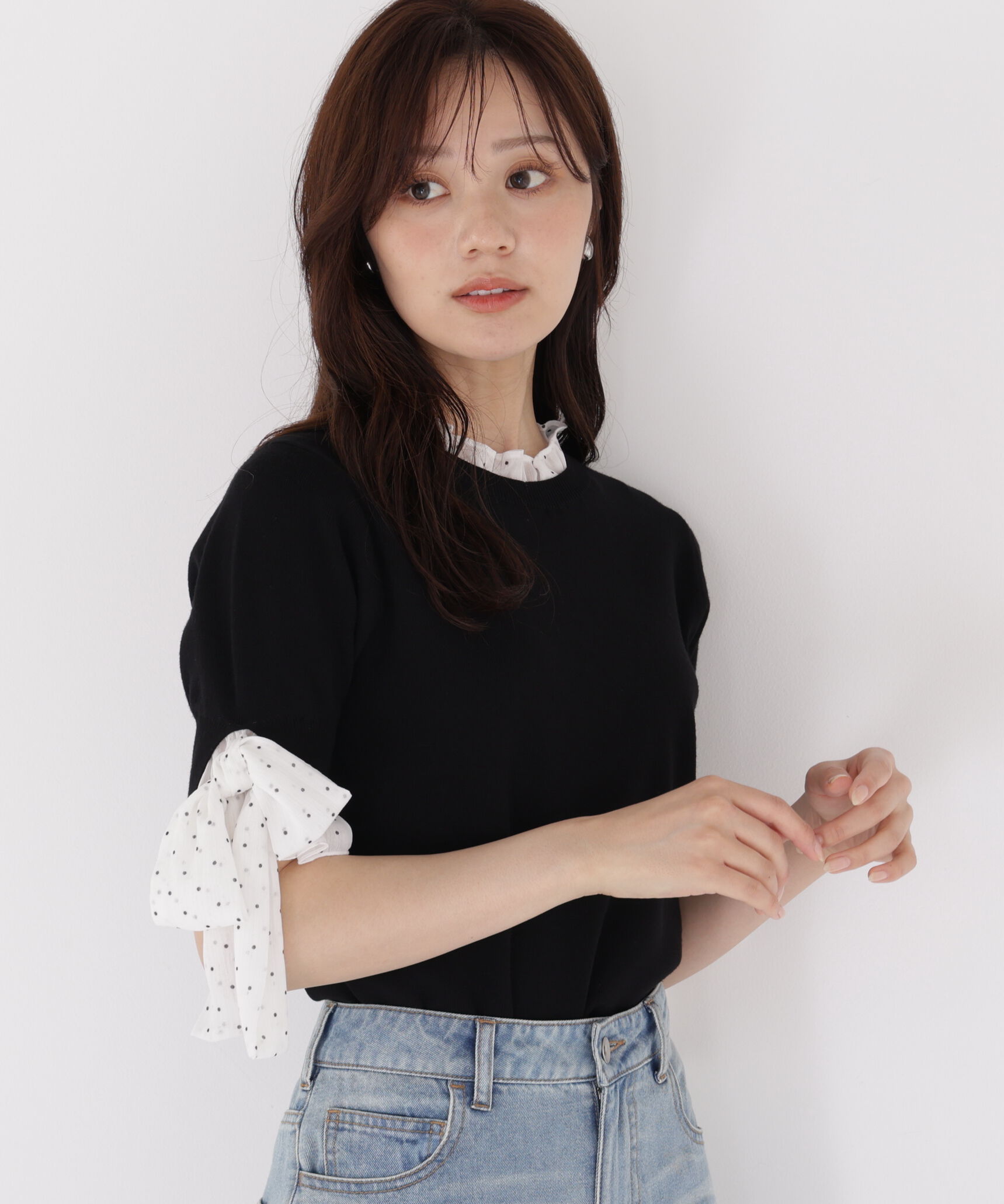 PROPORTION BODY DRESSING「リボンドッキングニット 26AW」|ニット・セーター|