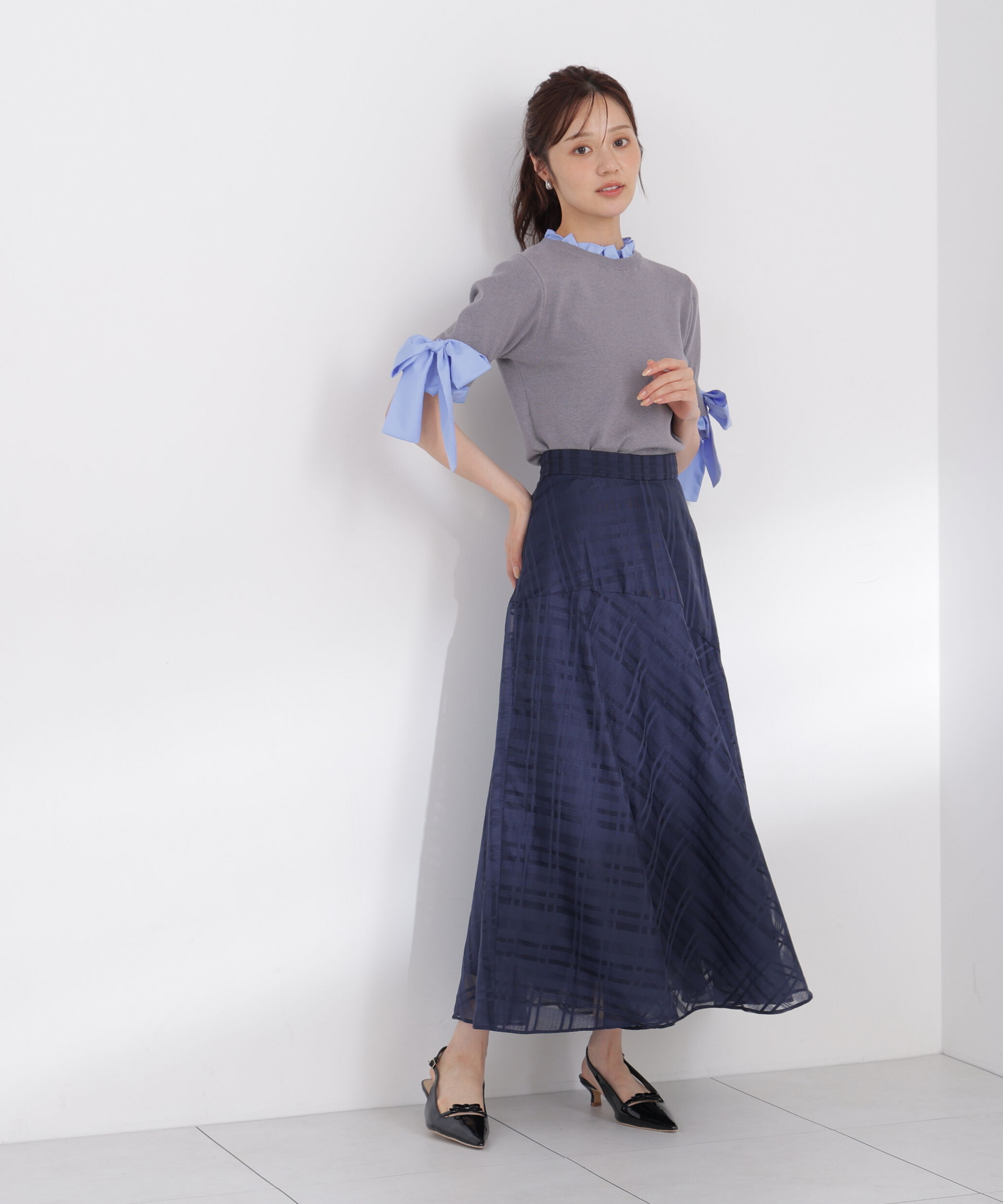 PROPORTION BODY DRESSING「リボンドッキングニット 26AW」|ニット・セーター|