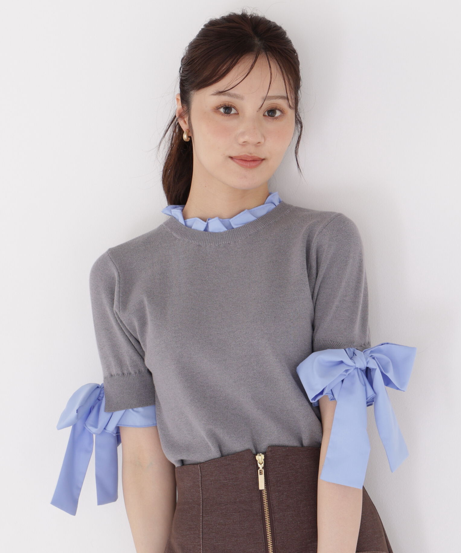 PROPORTION BODY DRESSING「リボンドッキングニット 26AW」|ニット・セーター|