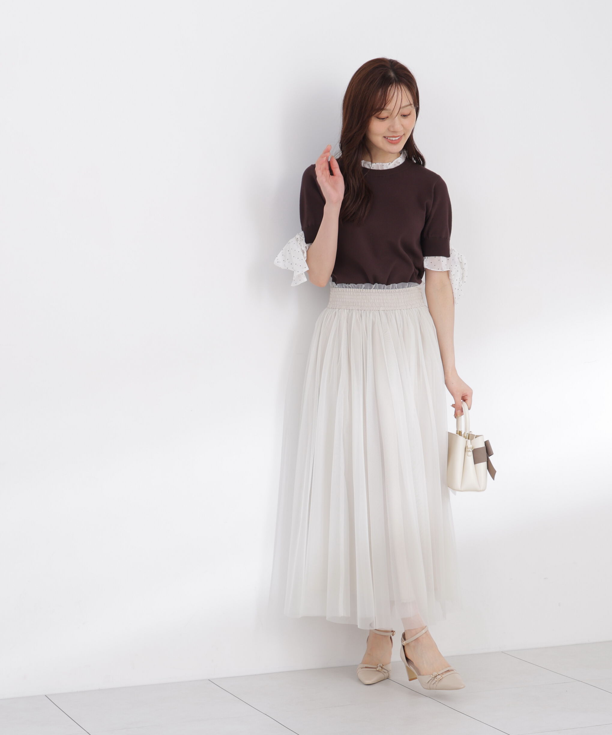 PROPORTION BODY DRESSING「リボンドッキングニット 26AW」|ニット・セーター|