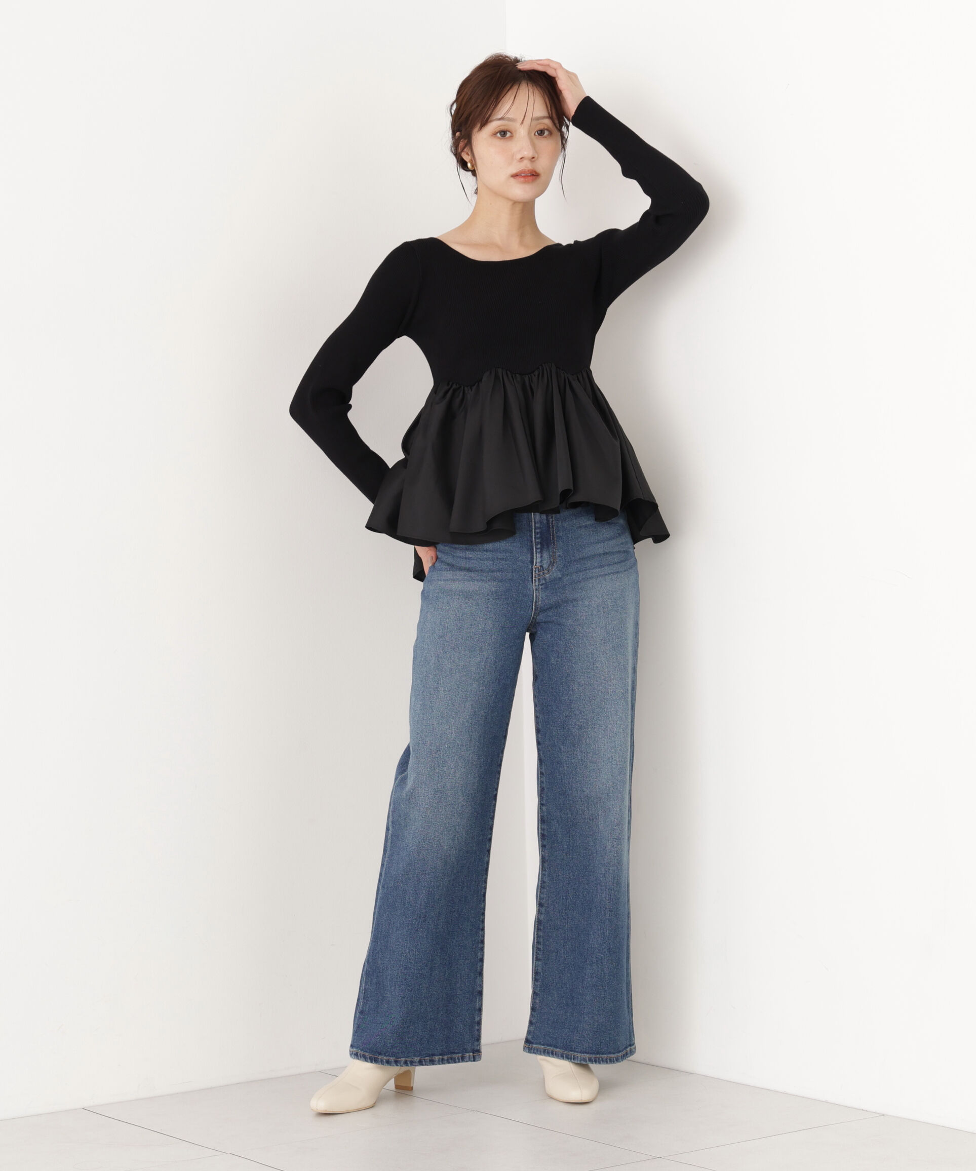  「＜加藤栞さん着用＞〈a/mie〉ワイドデニムパンツ」|その他|