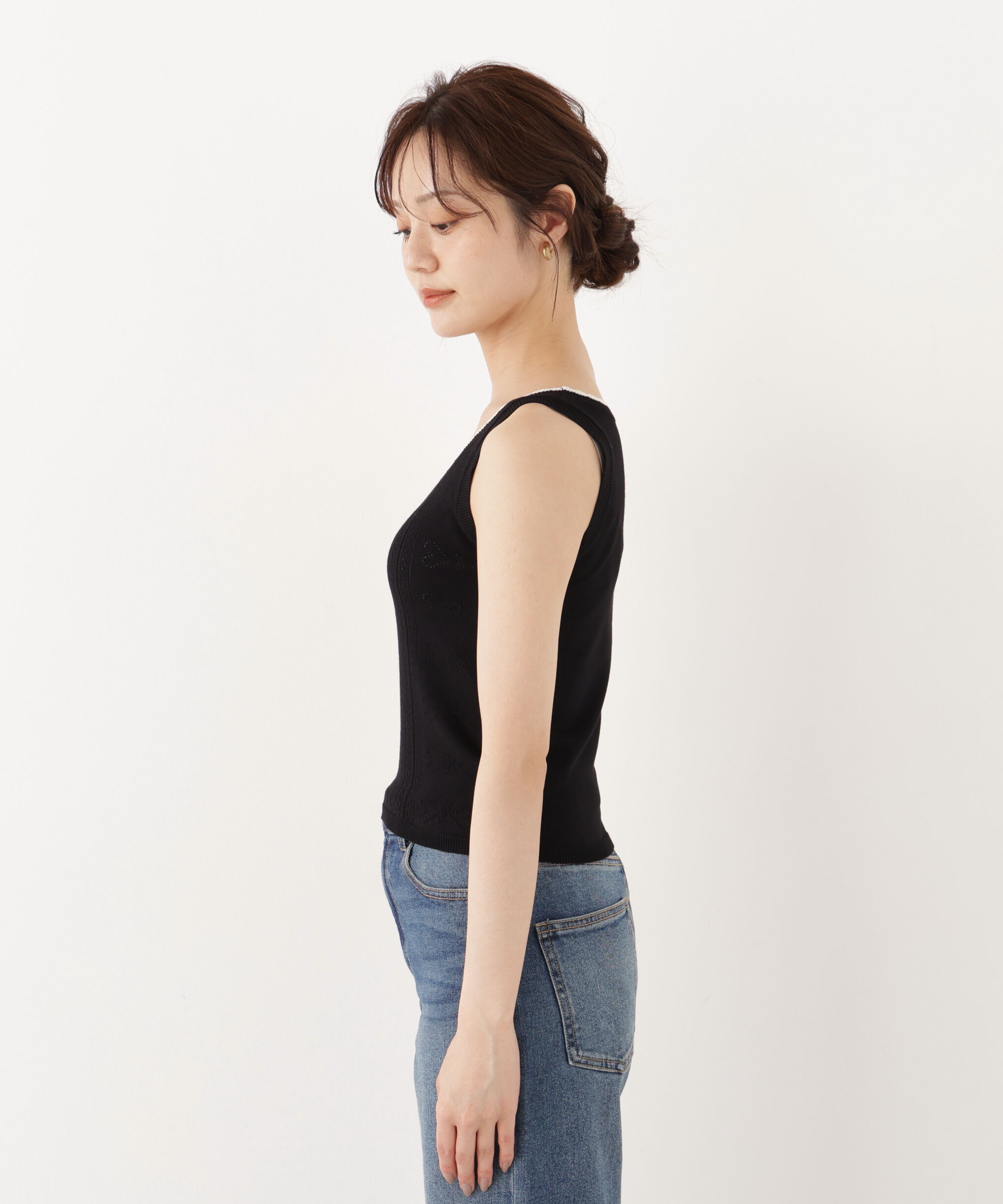 PROPORTION BODY DRESSING「＜a/mie＞パターンメッシュアンサンブルニット」|ニット・セーター|