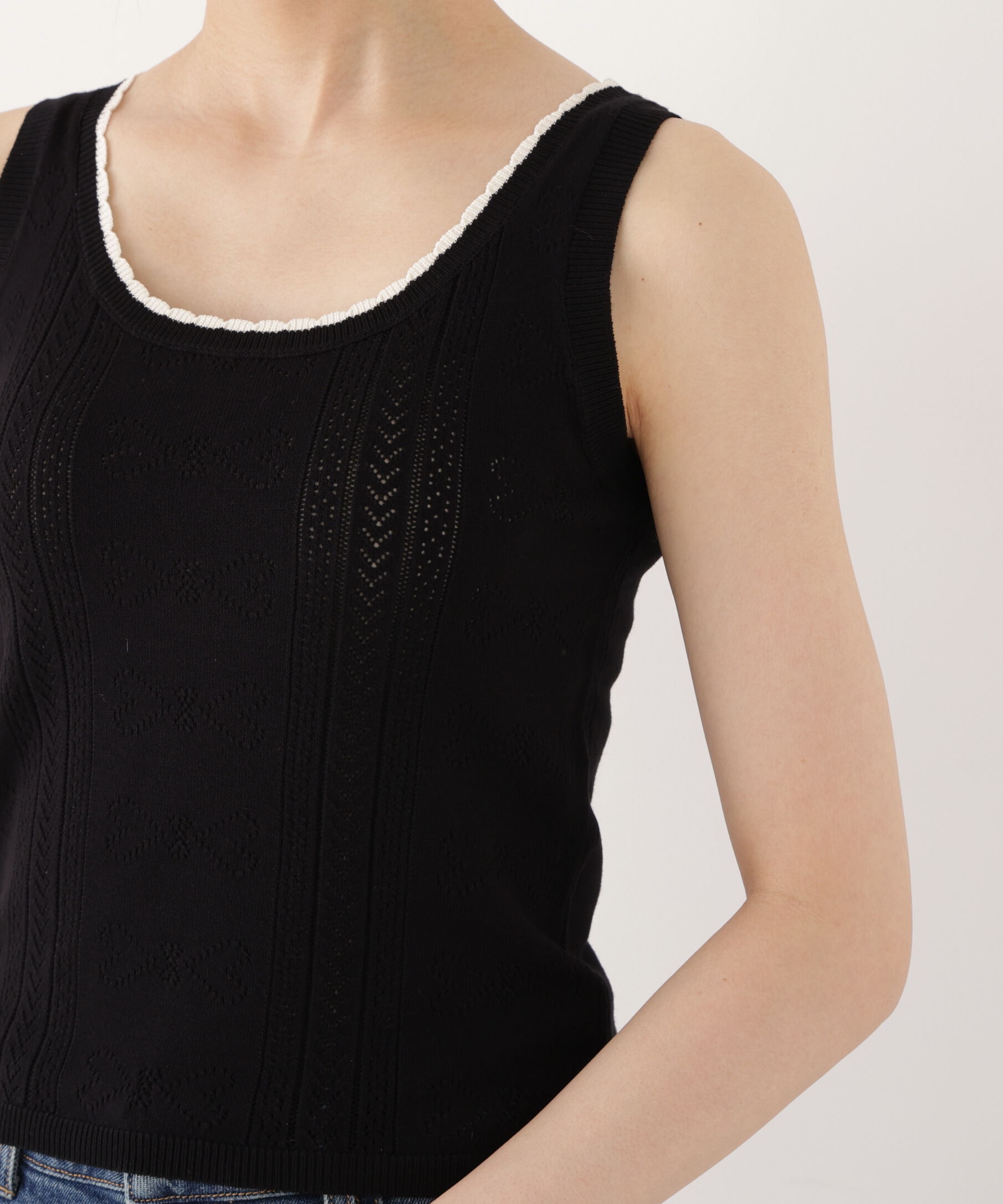 PROPORTION BODY DRESSING「＜a/mie＞パターンメッシュアンサンブルニット」|ニット・セーター|