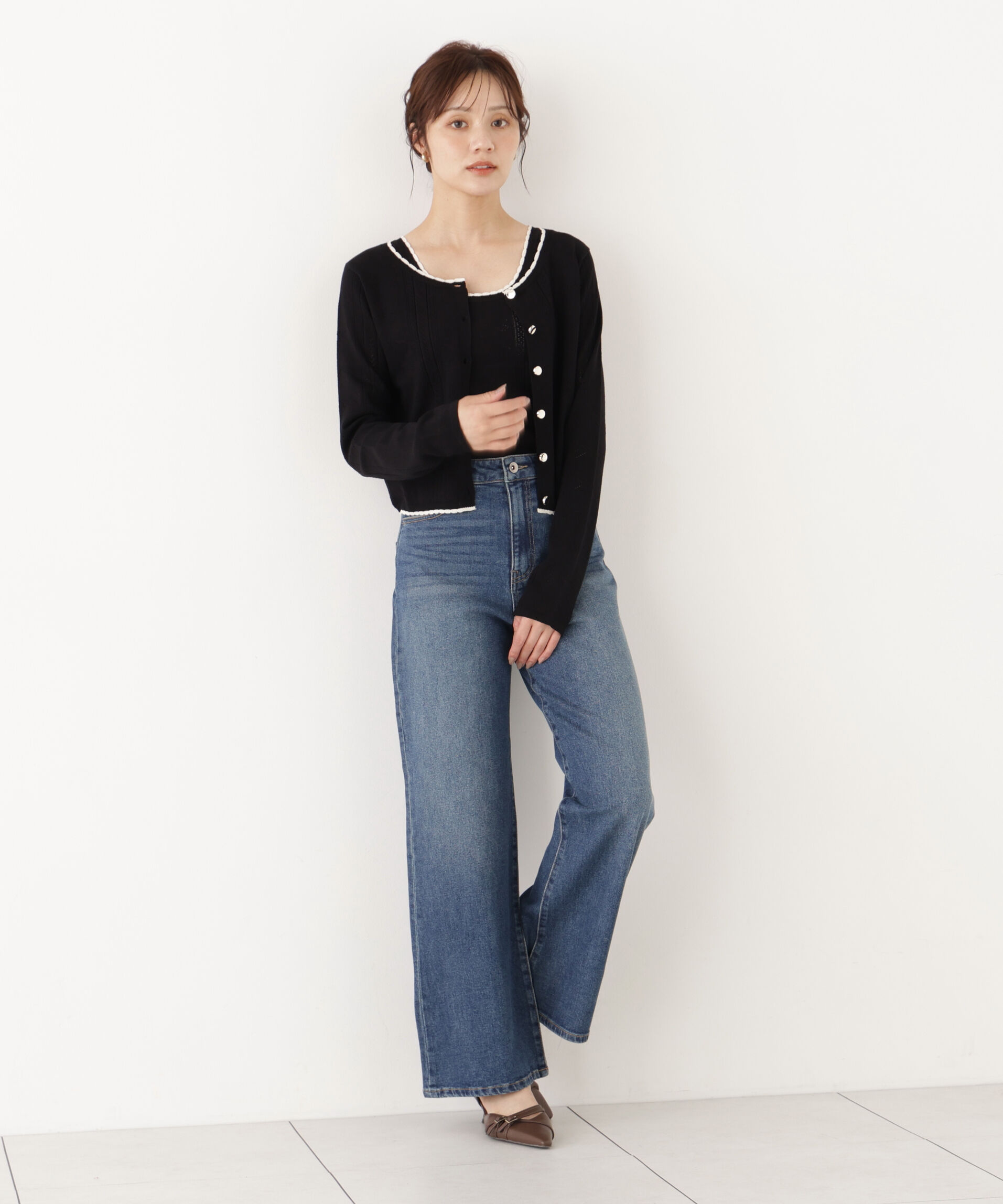 PROPORTION BODY DRESSING「＜a/mie＞パターンメッシュアンサンブルニット」|ニット・セーター|