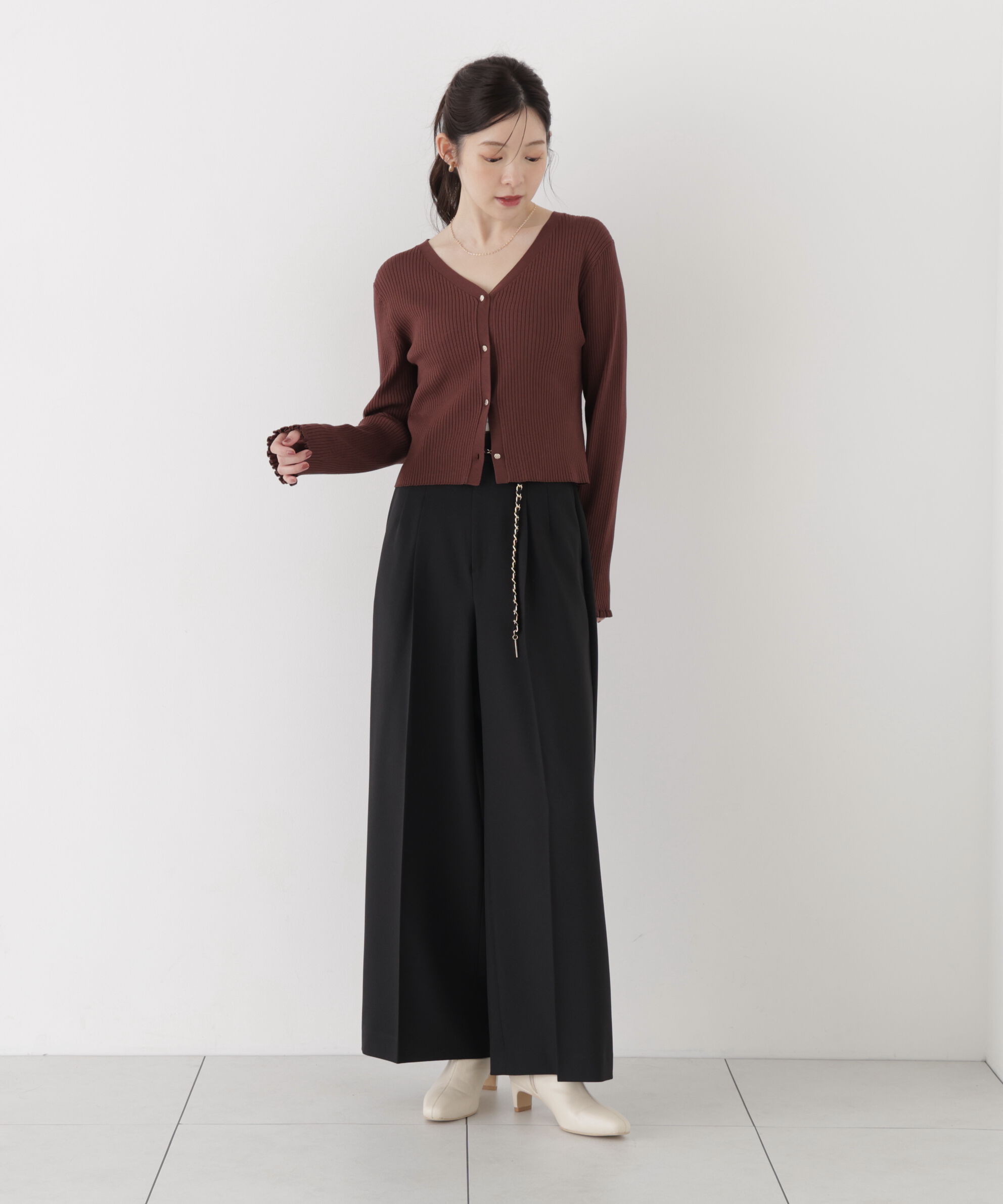 PROPORTION BODY DRESSING「＜加藤栞さん着用＞チェーンベルト付きワイドパンツ」|その他|