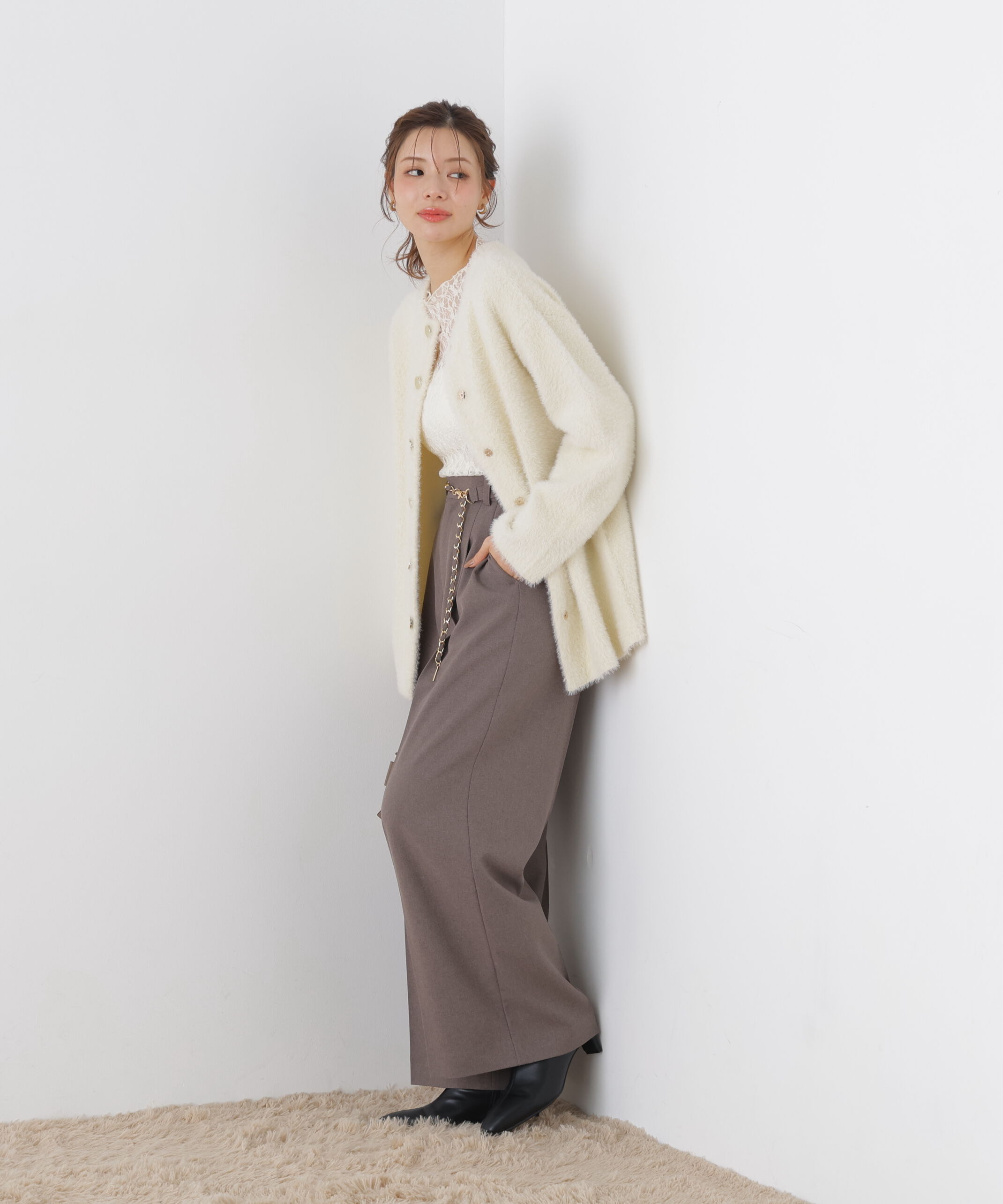 PROPORTION BODY DRESSING「＜加藤栞さん着用＞チェーンベルト付きワイドパンツ」|その他|