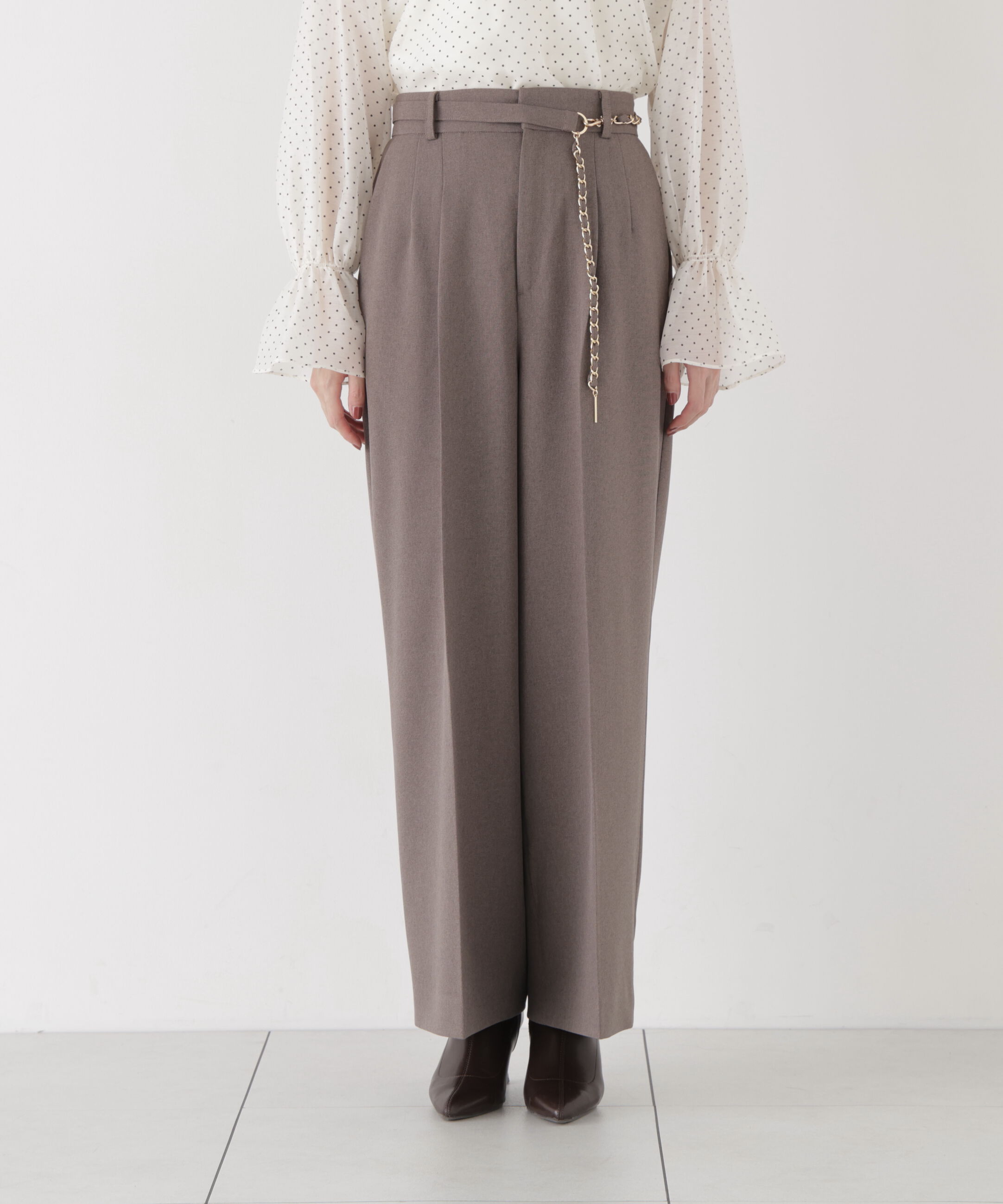 PROPORTION BODY DRESSING「＜加藤栞さん着用＞チェーンベルト付きワイドパンツ」|その他|