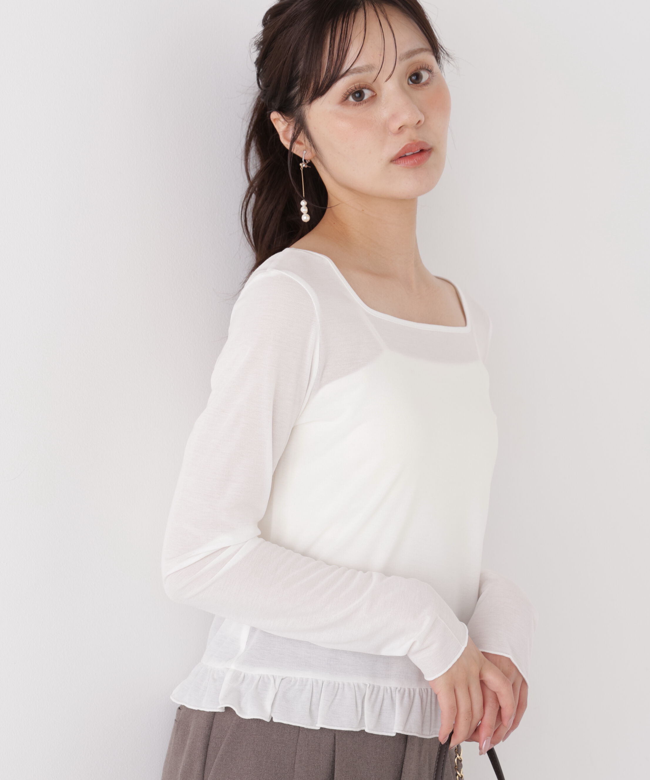PROPORTION BODY DRESSING「＜a/mie＞前後2wayロングスリーブカットソー」|Tシャツ・カットソー|