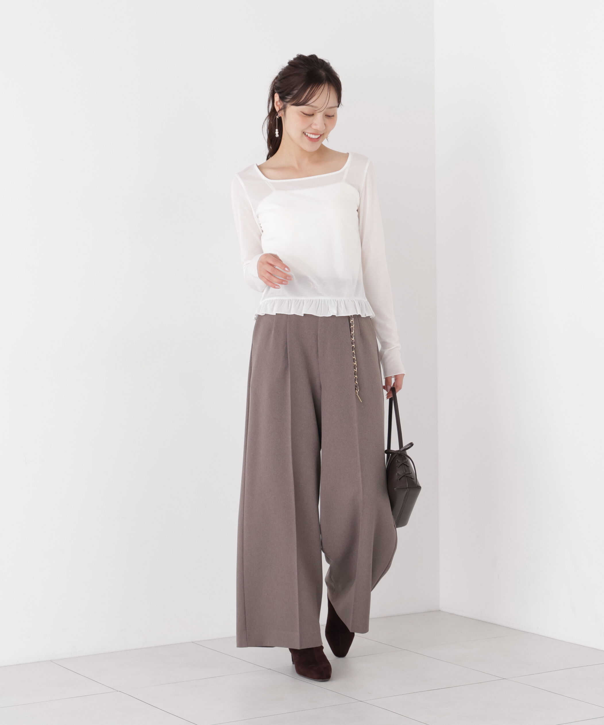 PROPORTION BODY DRESSING「＜a/mie＞前後2wayロングスリーブカットソー」|Tシャツ・カットソー|