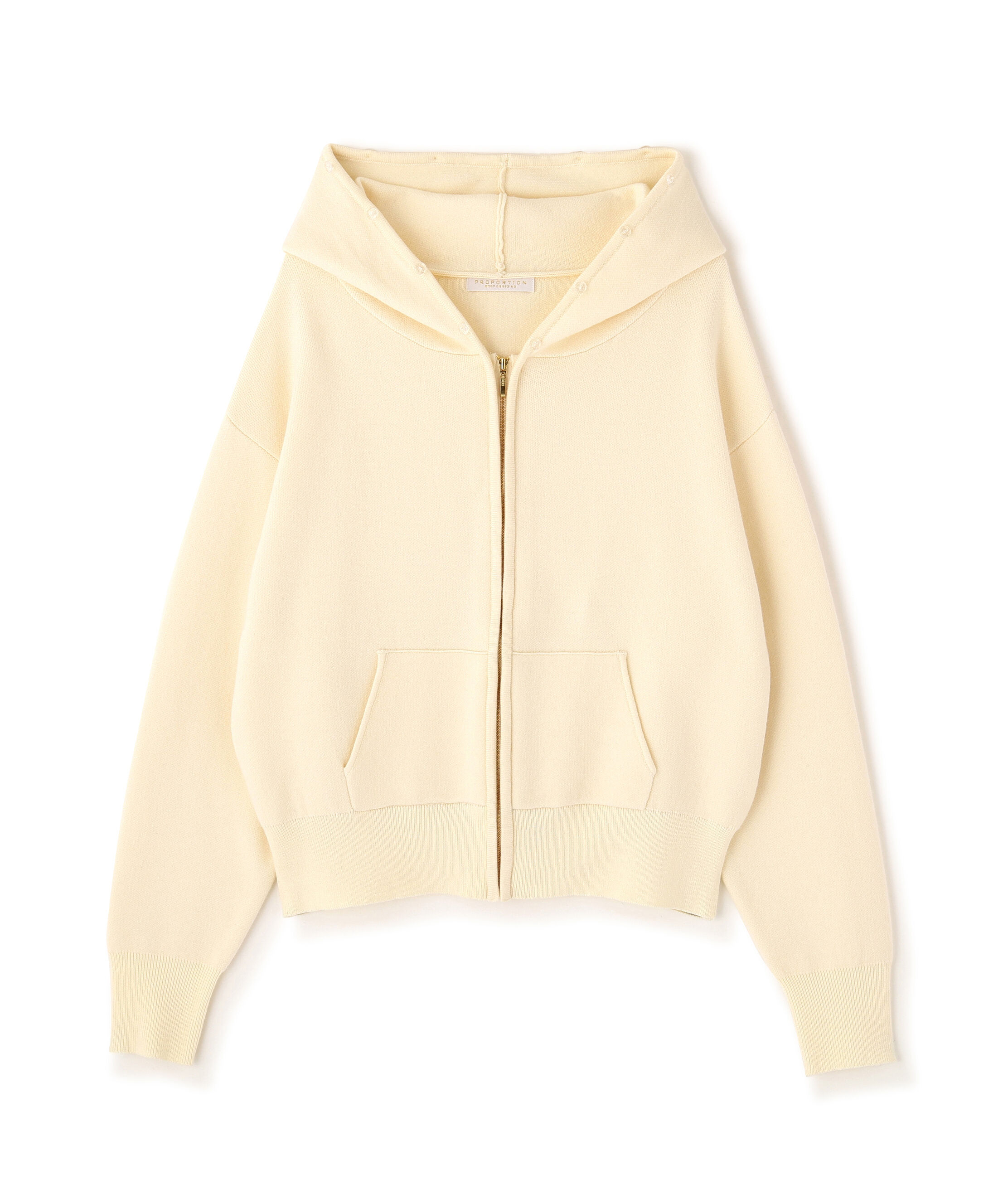 PROPORTION BODY DRESSING「フェイクファー付きニットパーカー 26AW」|ニット・セーター|