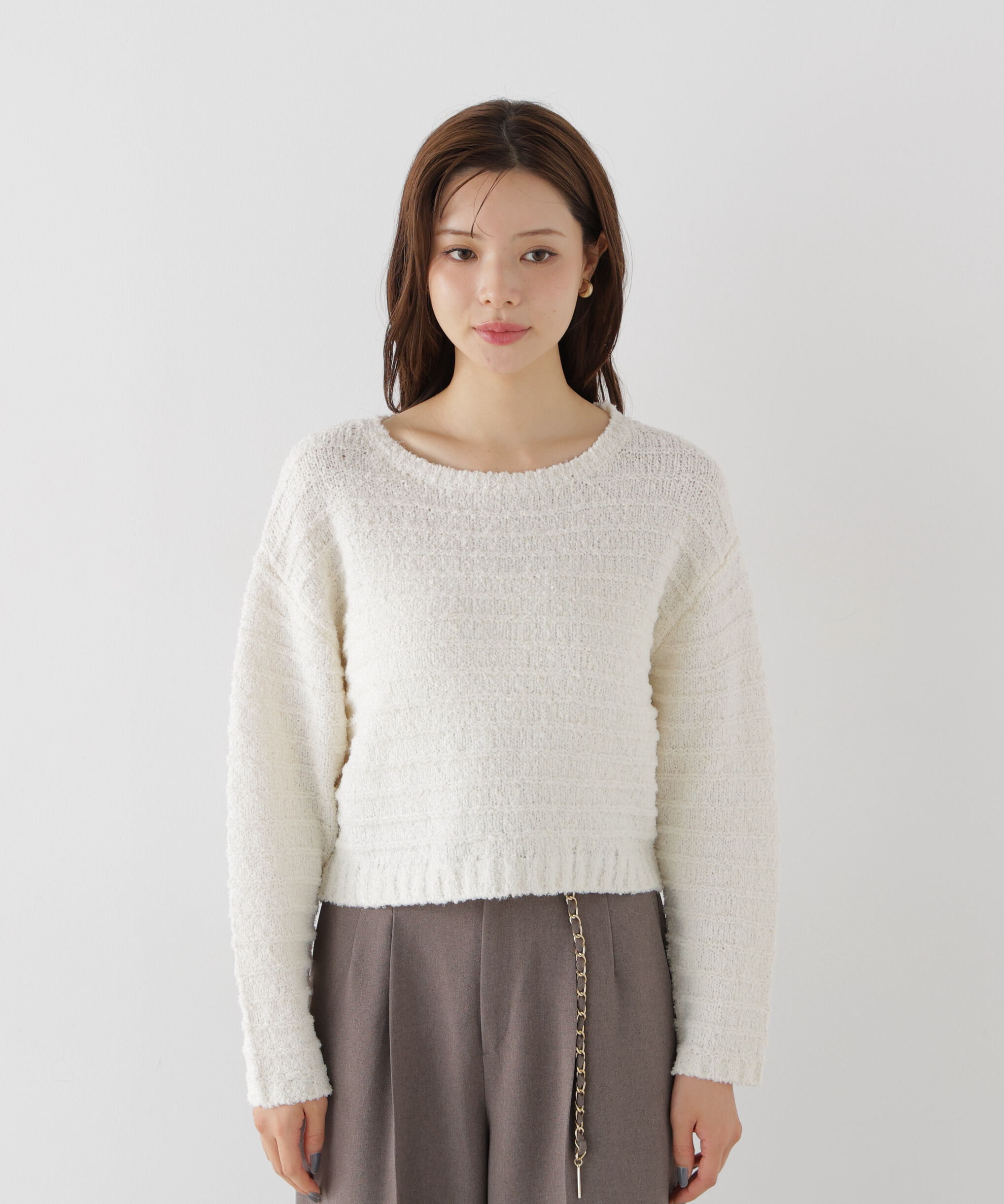 PROPORTION BODY DRESSING「＜加藤栞さん着用＞ラメブークレニットトップス」|ニット・セーター|