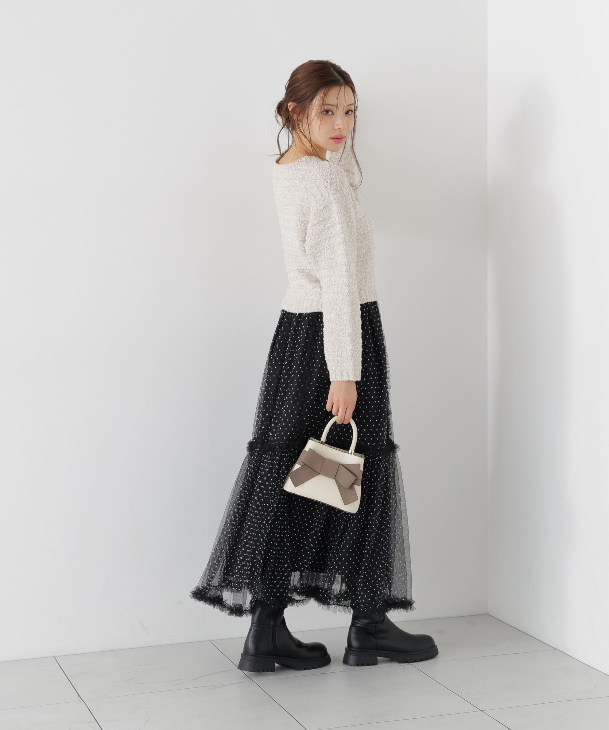 PROPORTION BODY DRESSING「＜加藤栞さん着用＞ラメブークレニットトップス」|ニット・セーター|