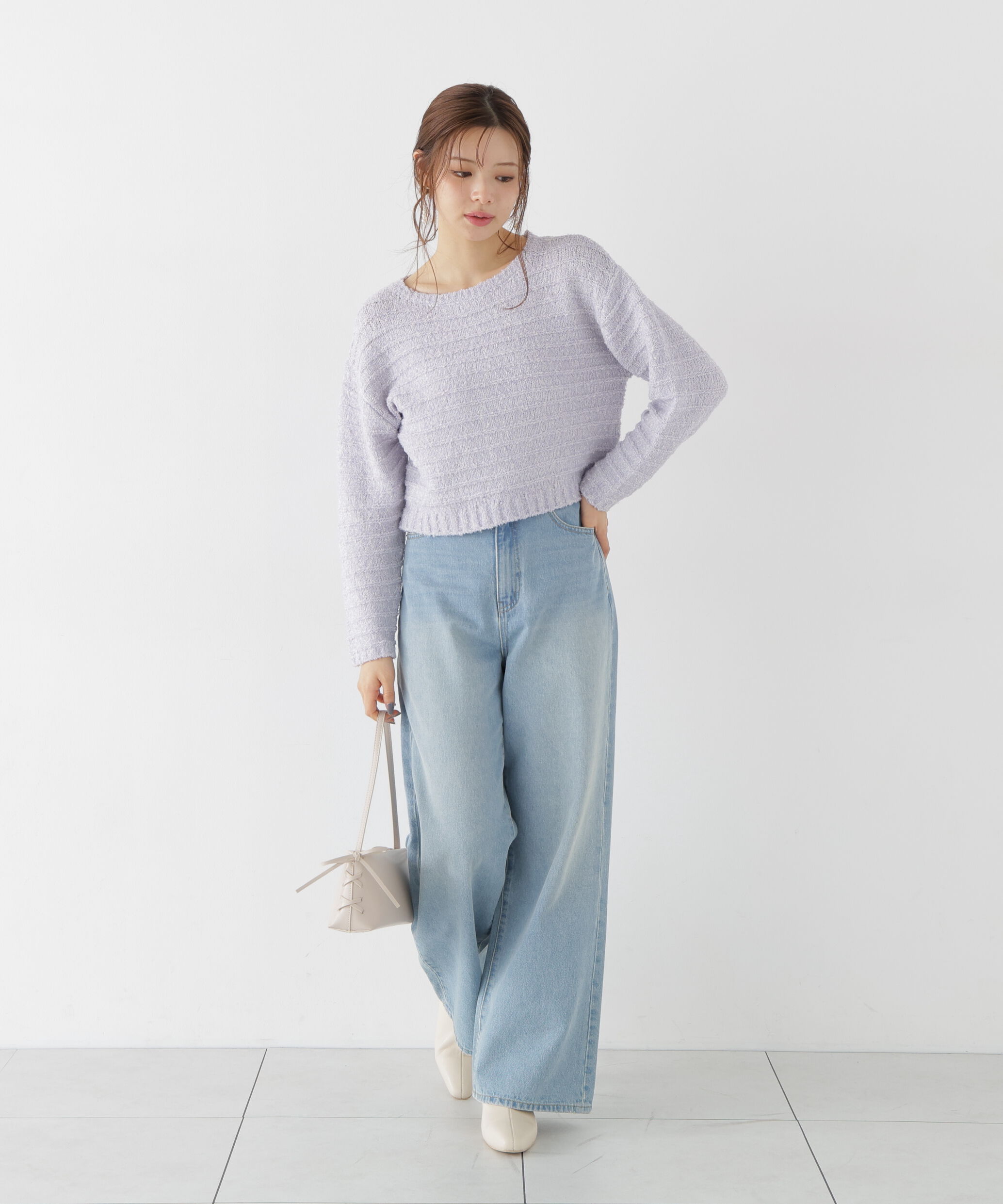 PROPORTION BODY DRESSING「＜加藤栞さん着用＞ラメブークレニットトップス」|ニット・セーター|